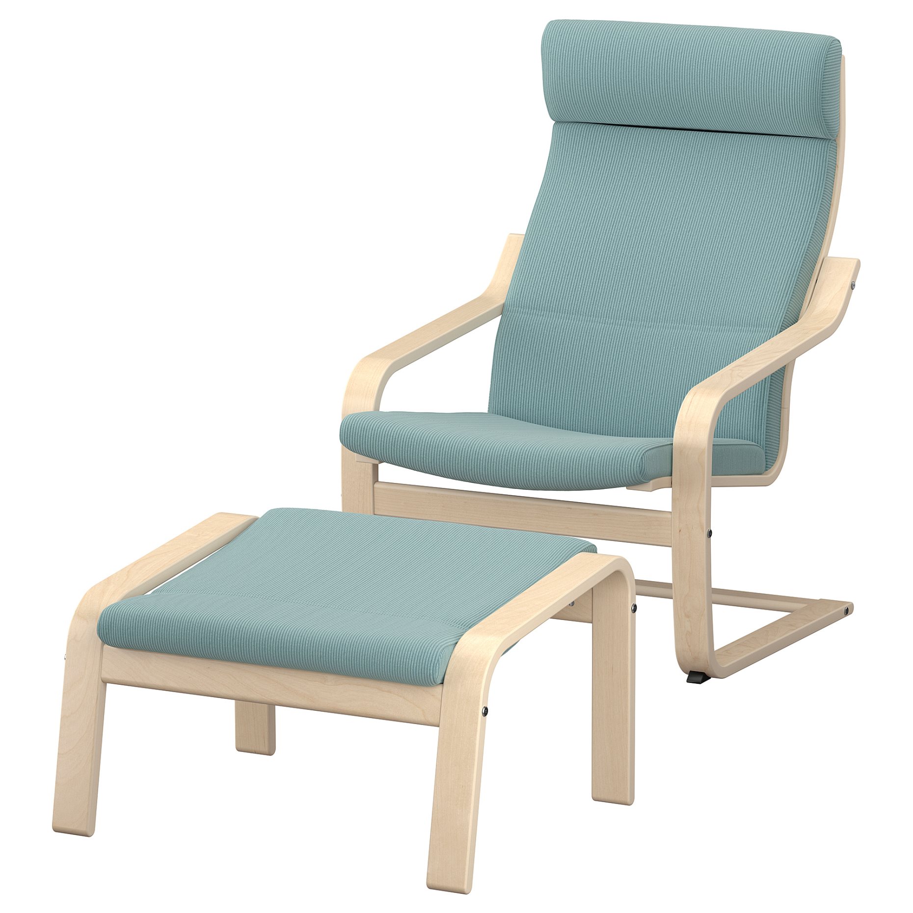 POÄNG, armchair and footstool, 496.254.78
