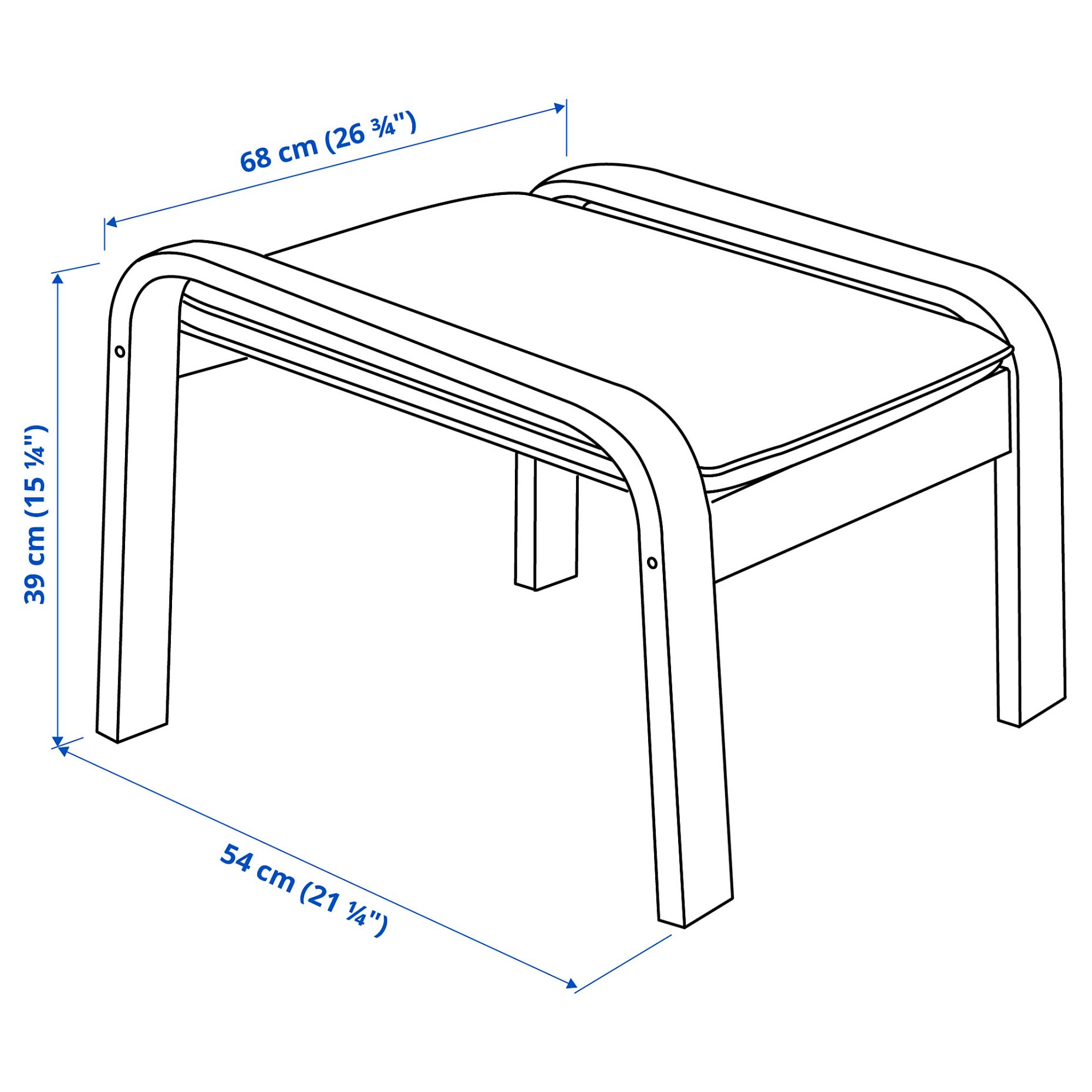 POÄNG, armchair and footstool, 496.254.78