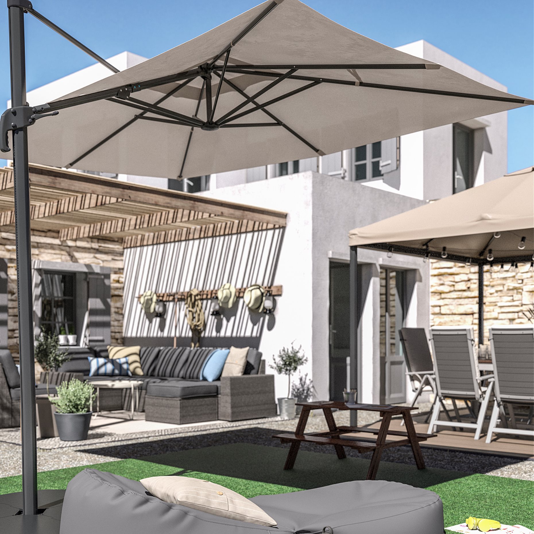 RUNNEN, floor decking, outdoor, 9 pack,artificial grass, 503.131.31