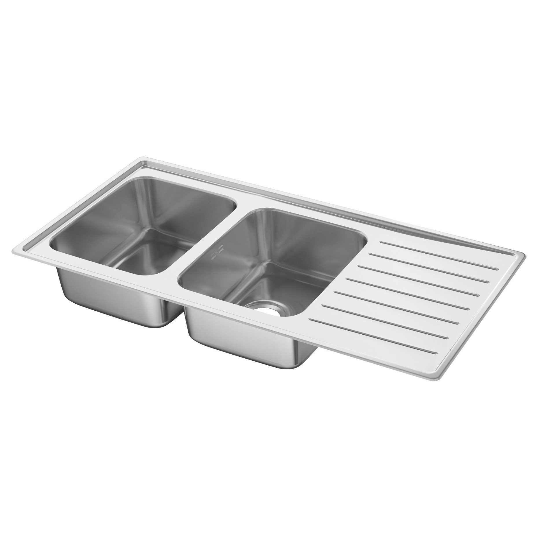 VATTUDALEN, inset sink, 2 bowls with drainboard, 503.151.68