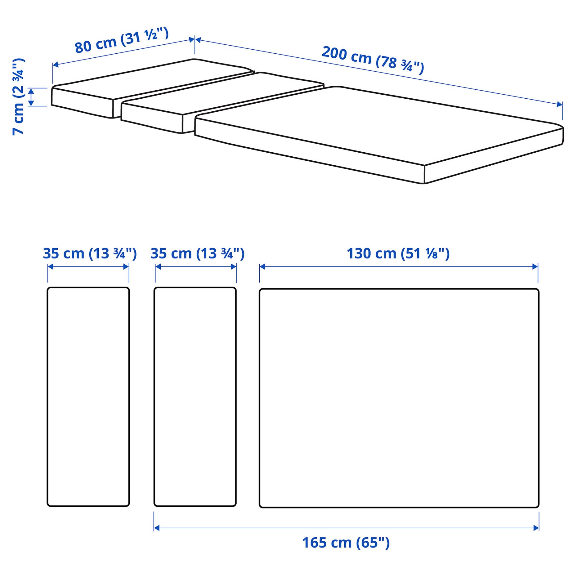 PLUTTEN, foam mattress for extendable bed, 503.393.91