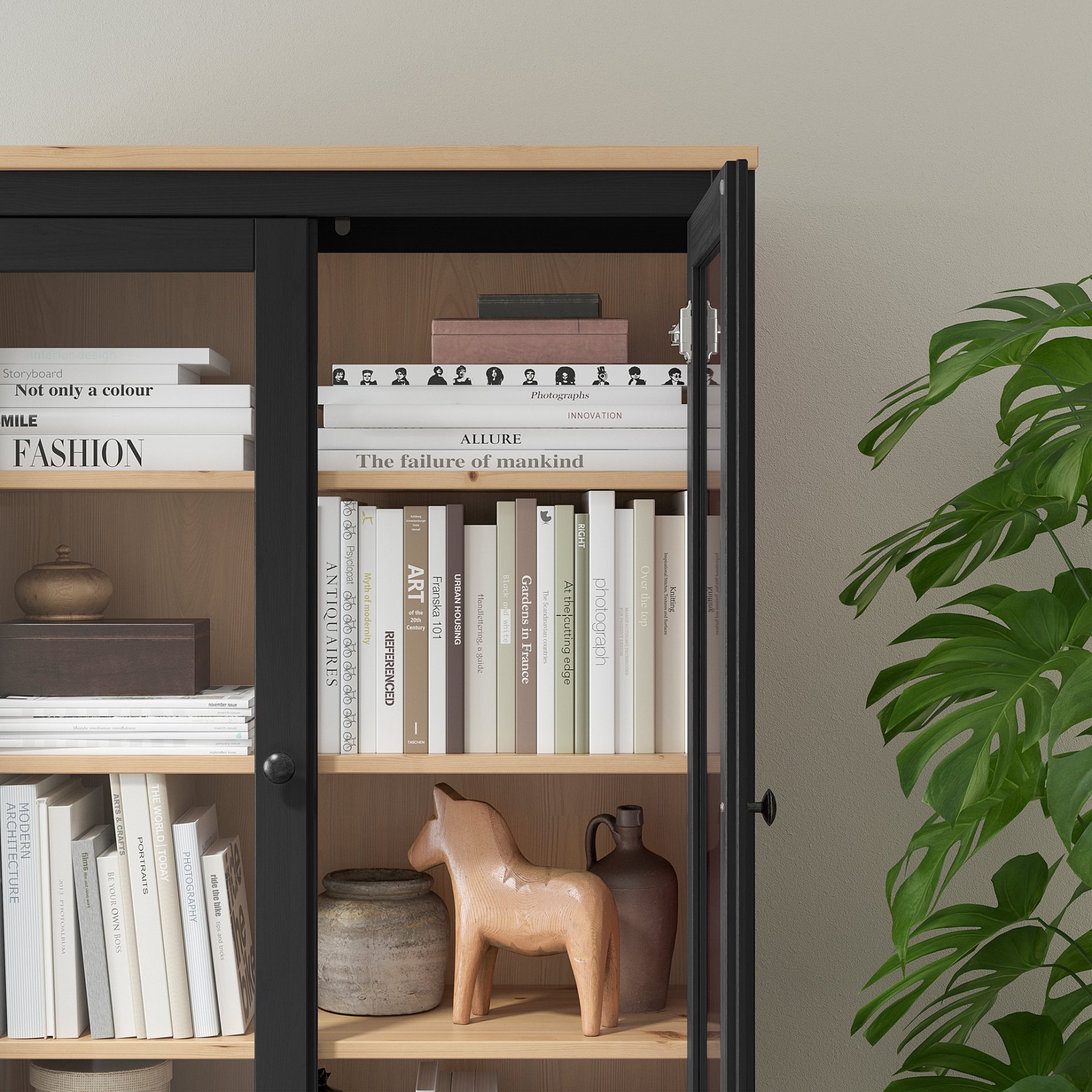 HEMNES, ντουλάπι 3 συρτάρια, γυάλινη πόρτα, 504.522.97