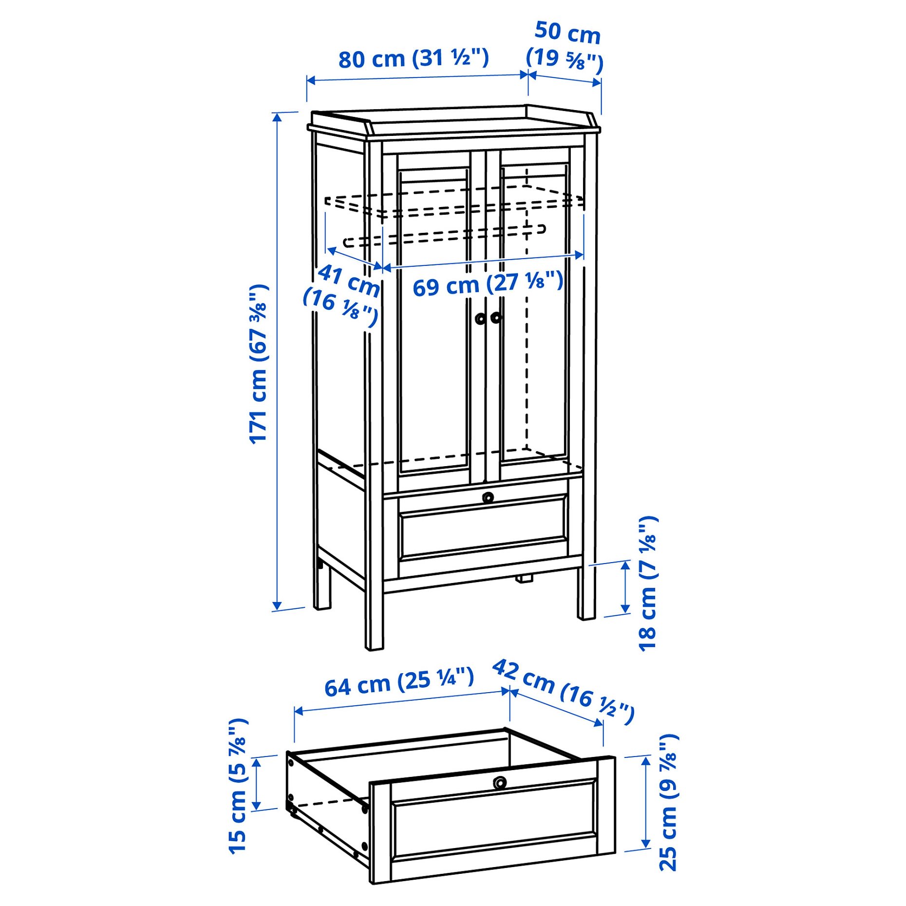 SUNDVIK, wardrobe, 80x50x171 cm, 504.942.64