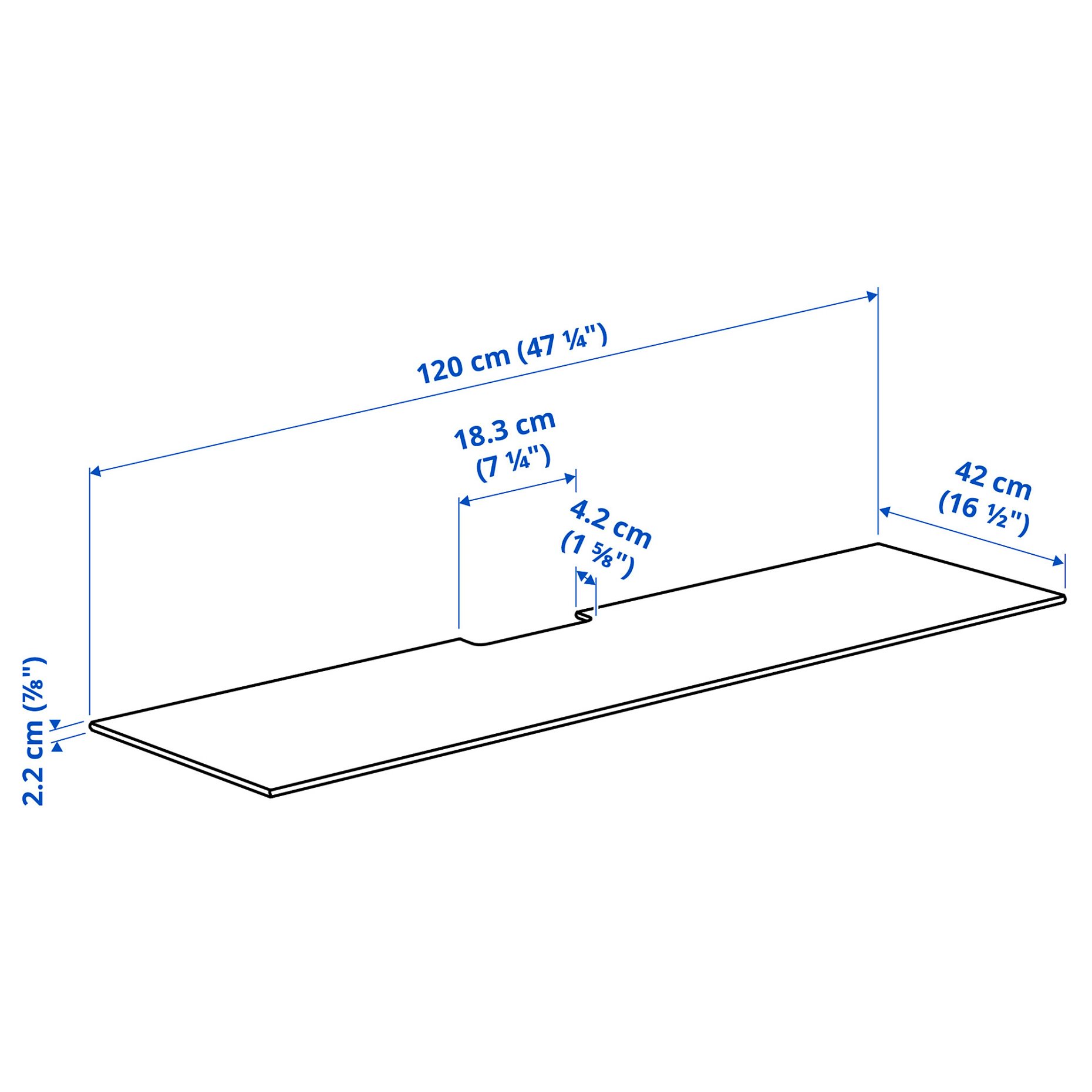BESTÅ, top panel for TV, 120x42 cm, 504.963.62