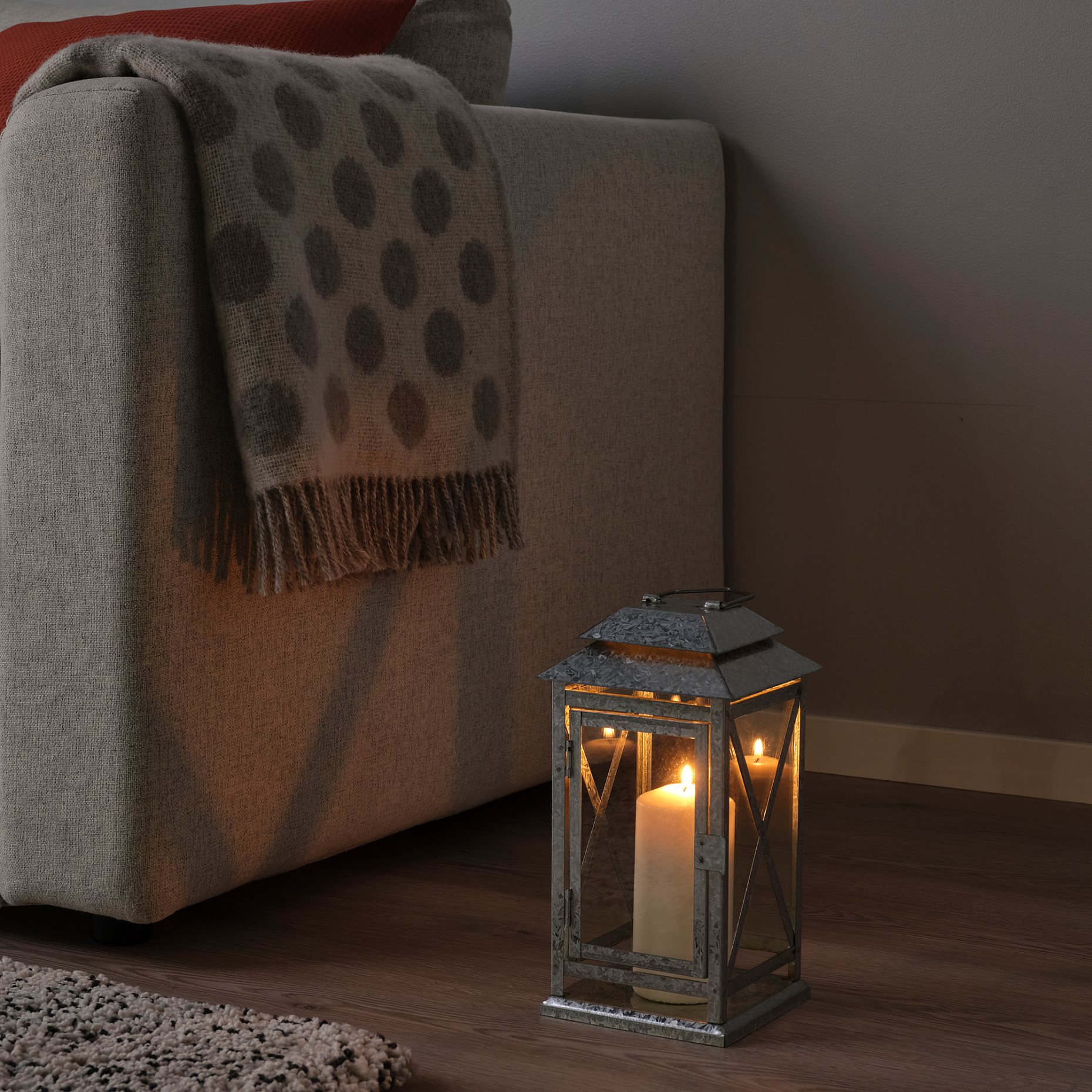 BEFÄSTA, lantern for block candle in/outdoor, 29 cm, 504.968.33