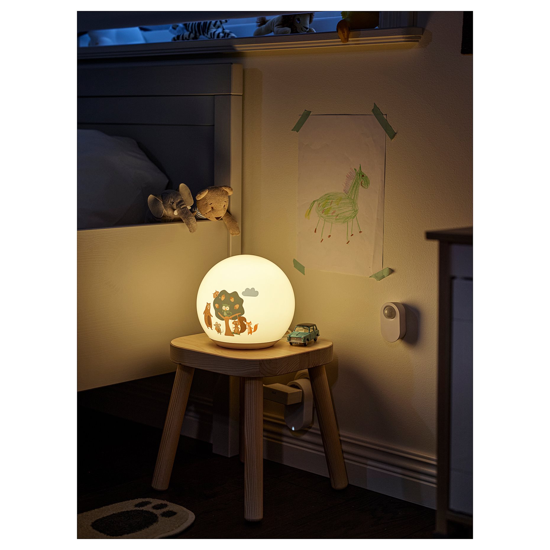 BRUMMIG, table lamp with built-in LED light source/forest patterned, 505.261.23