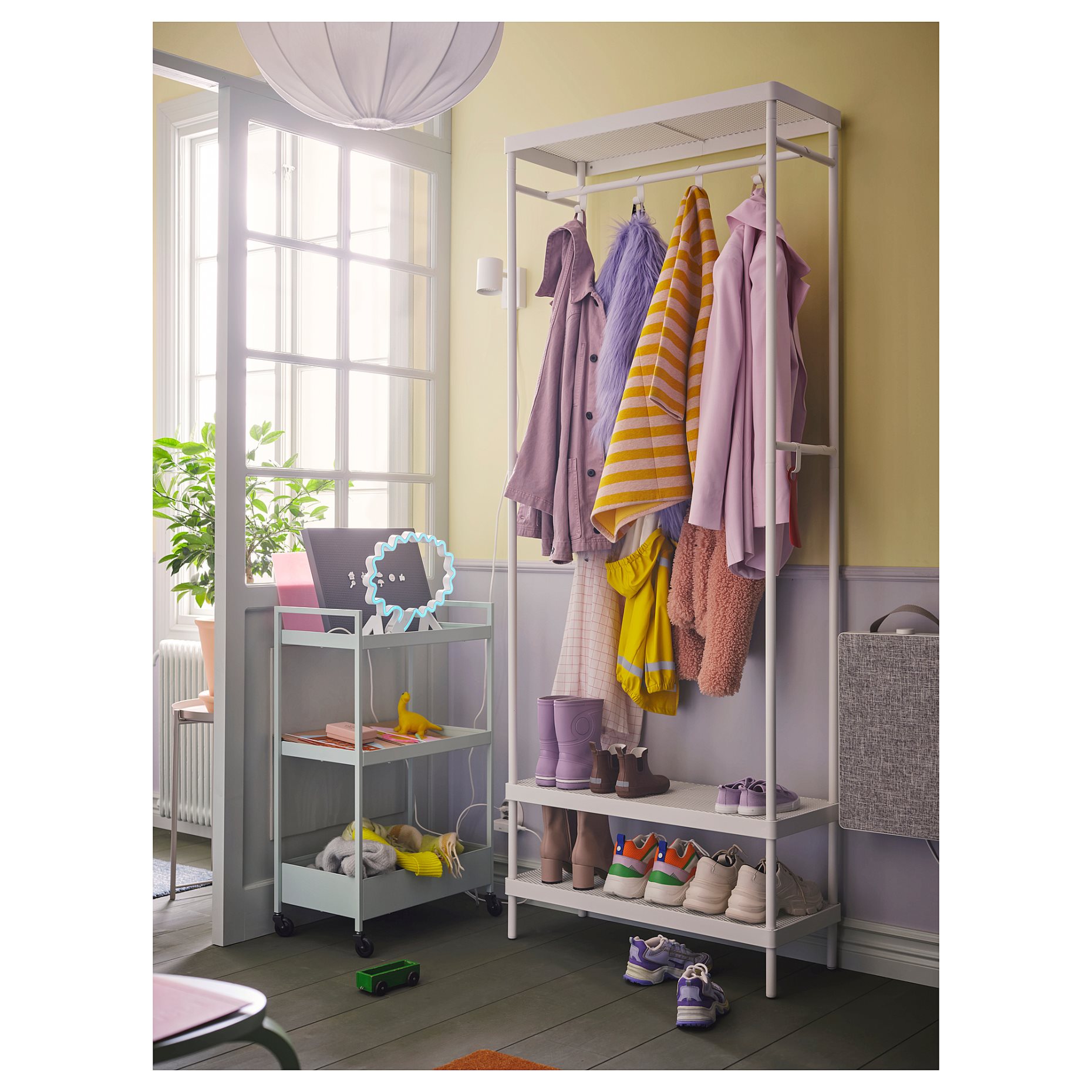 MACKAPÄR, coat rack with shoe storage unit, 78x32x200 cm, 505.309.88
