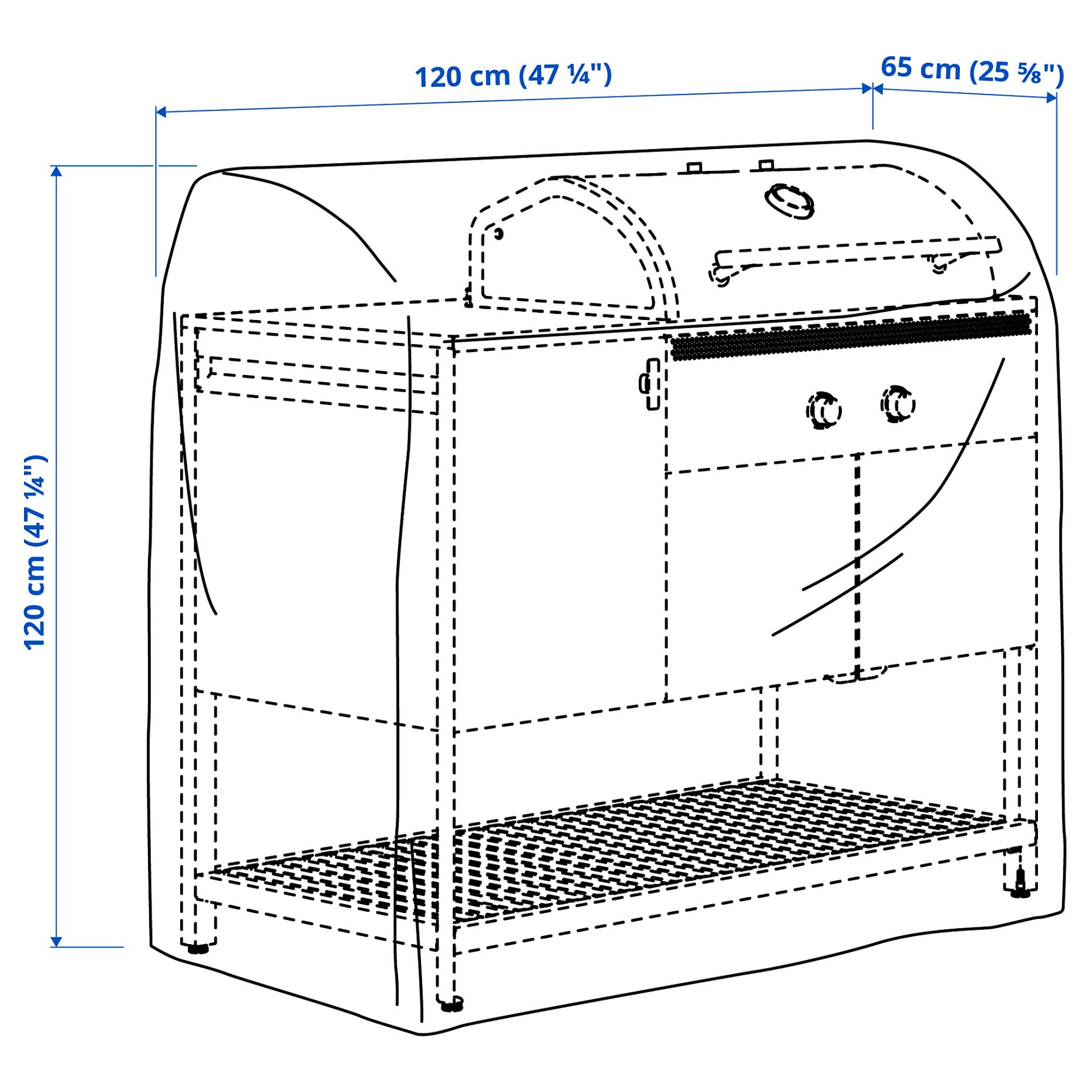 TOSTERÖ, cover for outdoor furniture, 120x65 cm, 505.323.36
