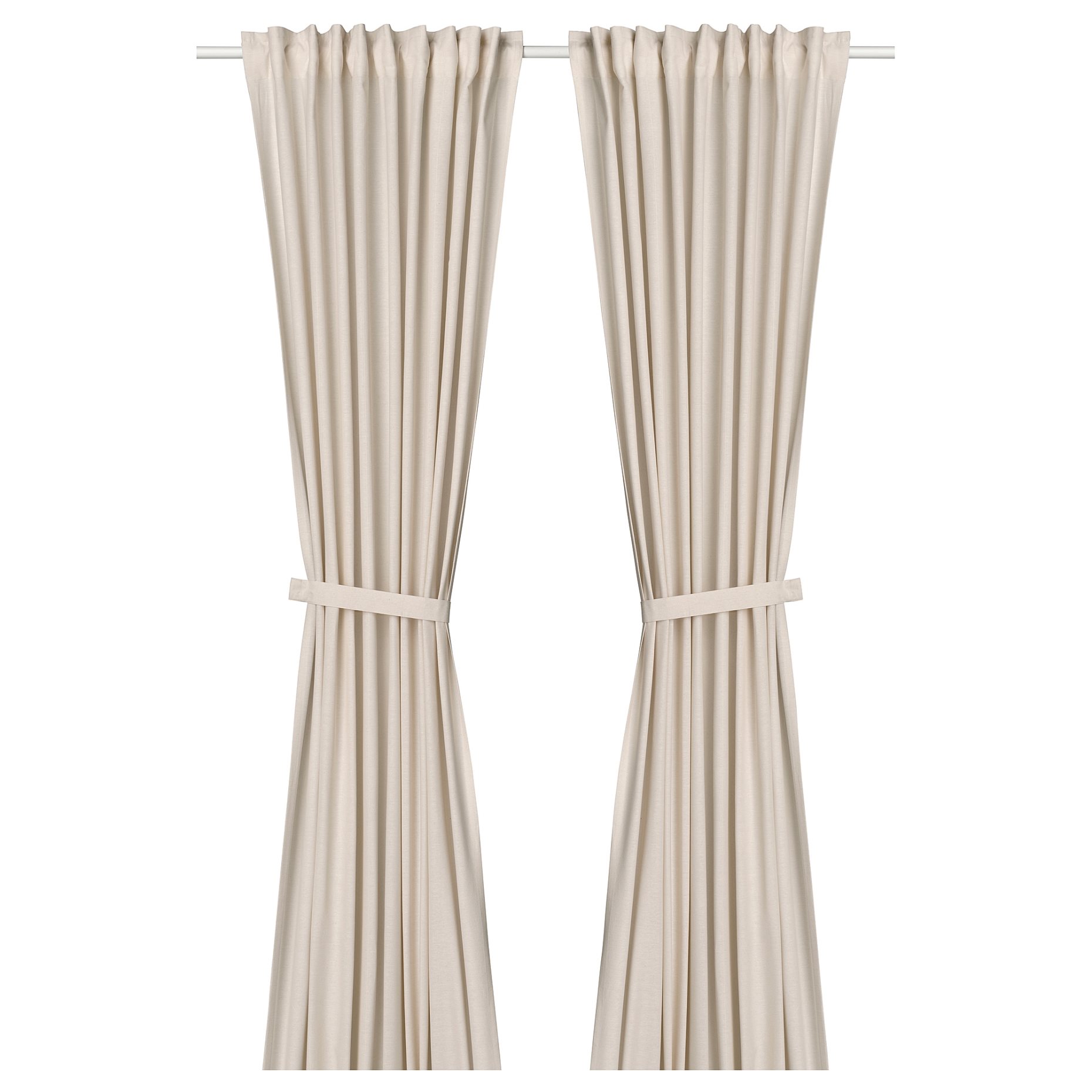 LENDA, κουρτίνα με τρέσα και δέστρα, 2 τεμ. 140x300 cm, 505.528.81