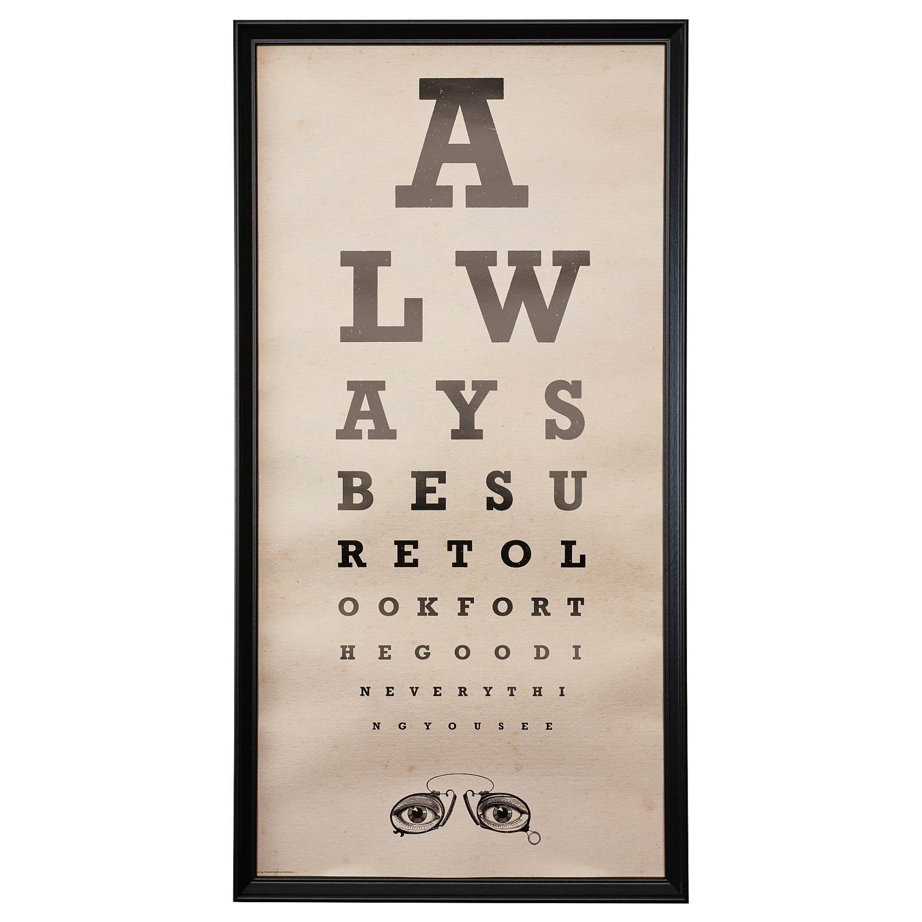 KNOPPÄNG, κορνίζα με πόστερ/Να βλέπεις το καλό, 35x70 cm, 505.607.01