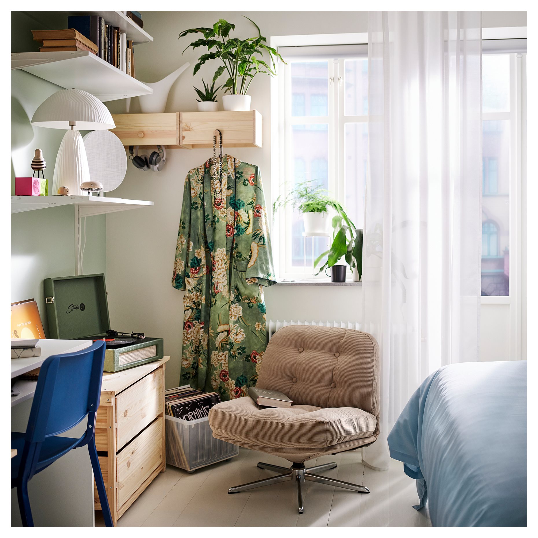 STENFRÖ, διαφανής κουρτίνα με τρέσα, 2 τεμ. 145x300 cm, 505.621.25