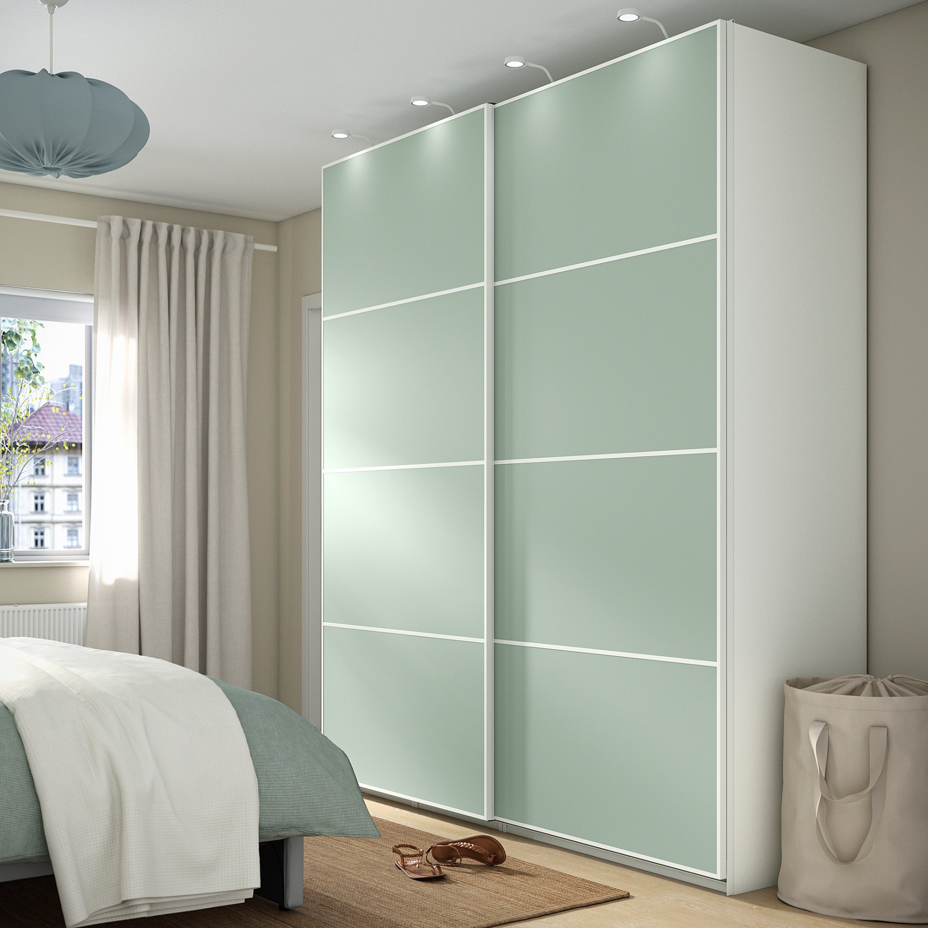 MEHAMN, 4 panels for sliding door frame, 75x236 cm, 505.755.71