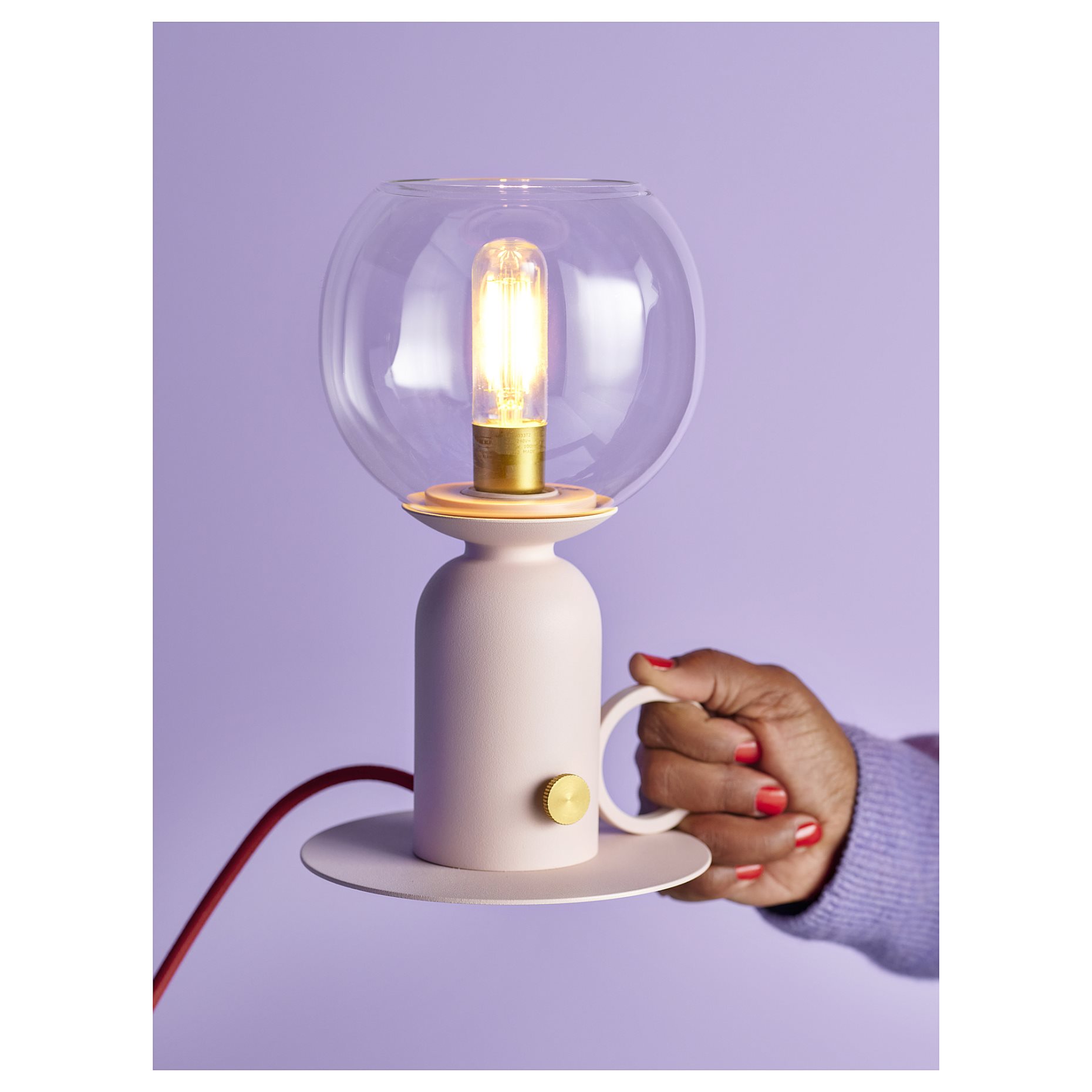 ÅSKMULLER, επιτραπέζιο φωτιστικό συμβατό με ροοστάτη, 24 cm, 505.762.31