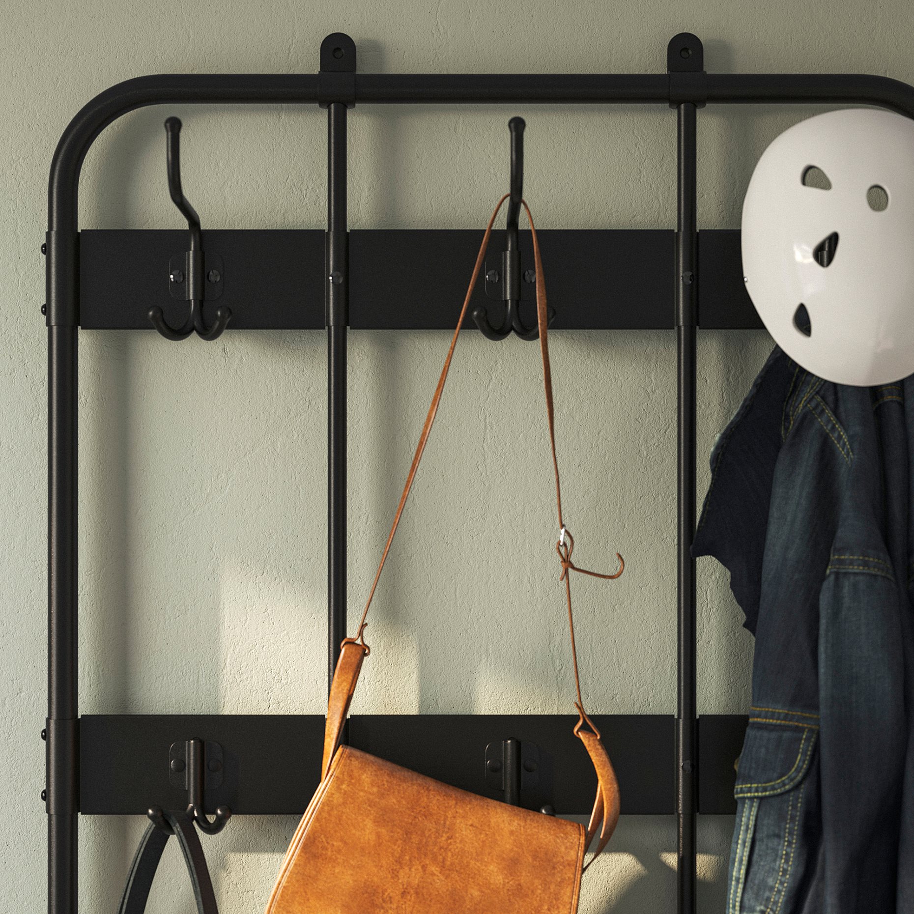 NIPÅSEN, coat rack and bench with shoe storage, 190x35x79 cm, 505.861.45
