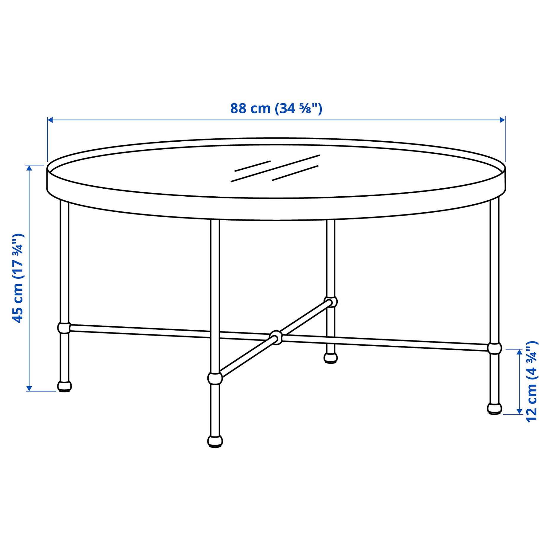 TORSJÖ, coffee table, 88 cm, 505.904.06