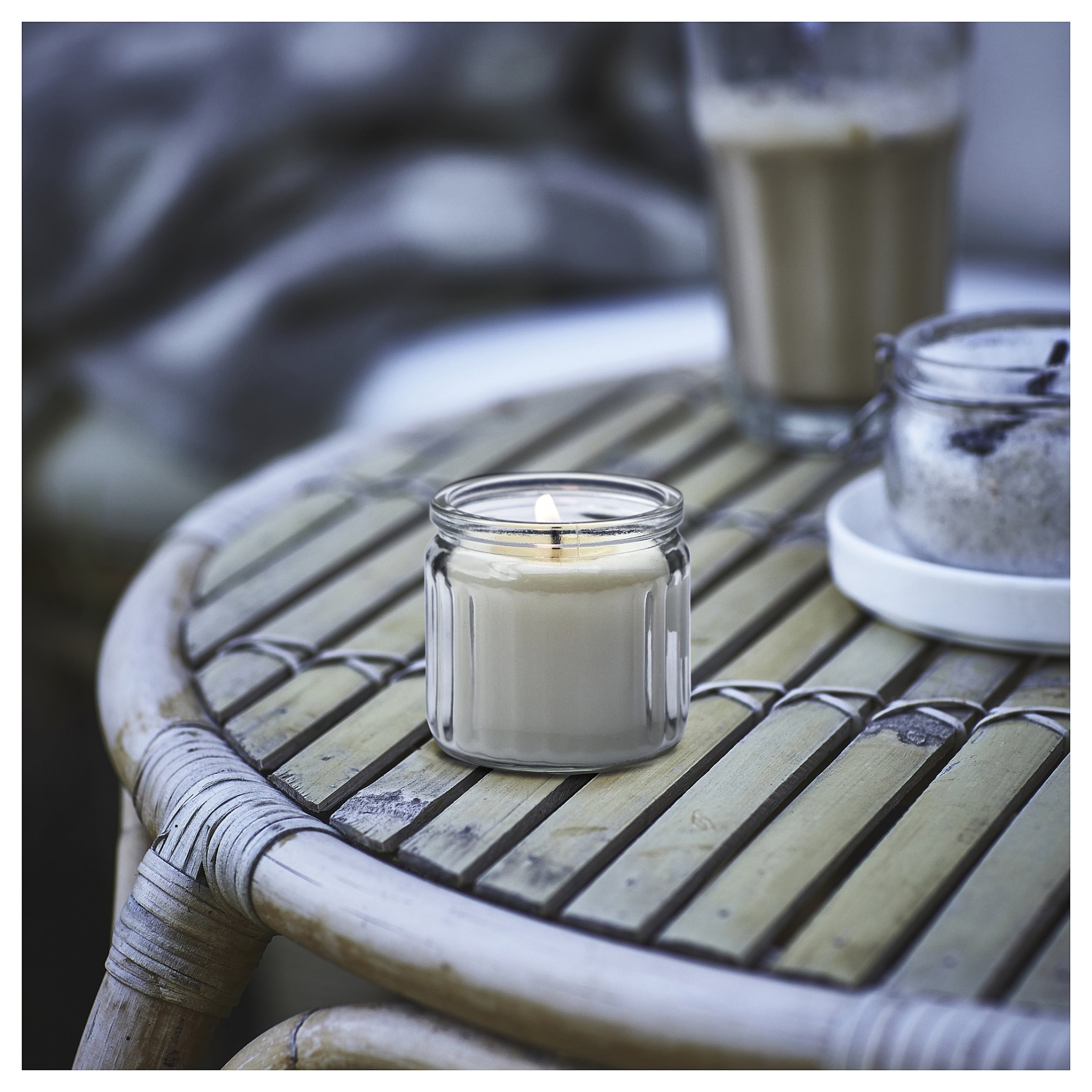 JÄMLIK, scented candle in glass/Vanilla, 12 hr, 505.941.50