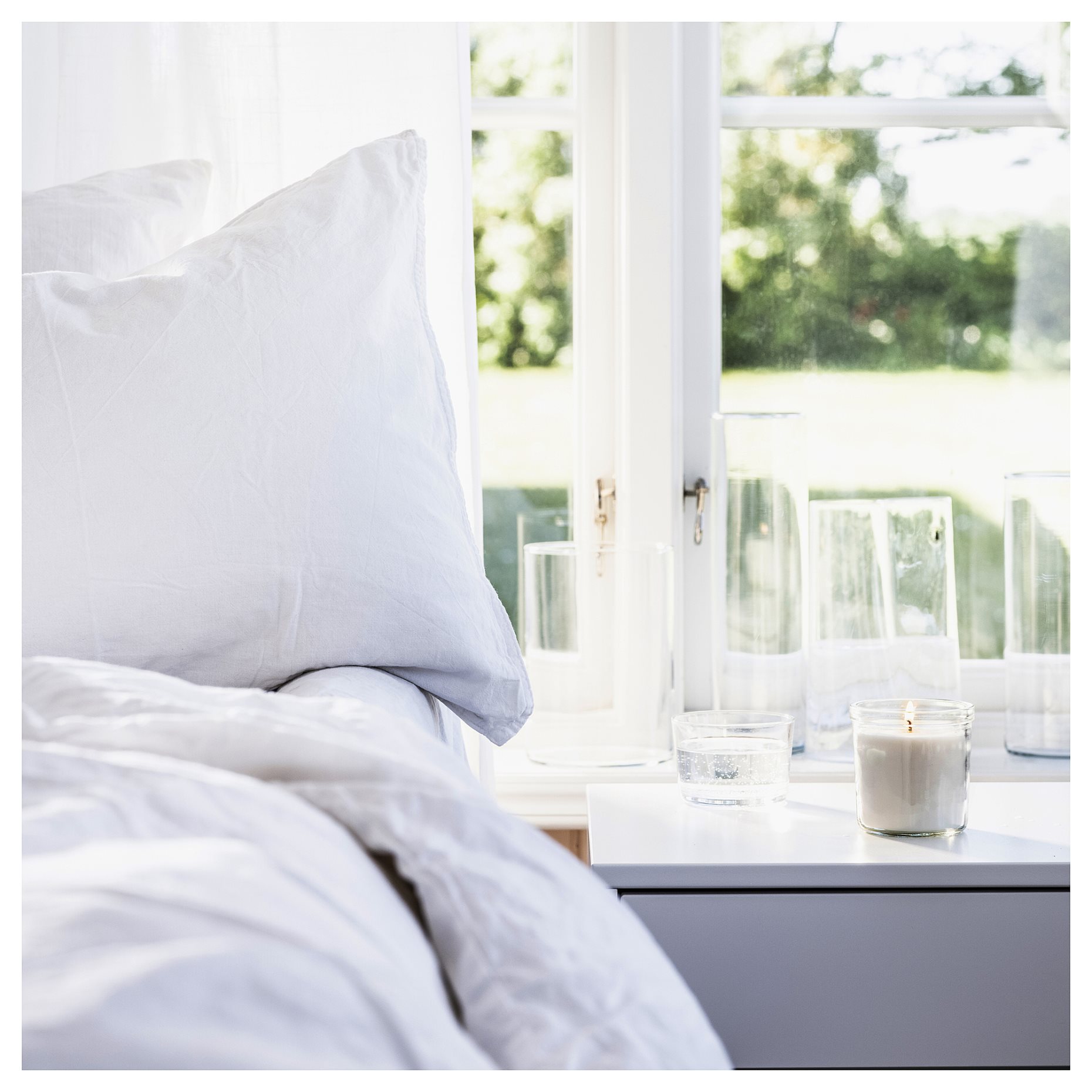 TRÅDCYPRESS, scented candle in glass/Fresh linen, 40 hr, 505.981.05