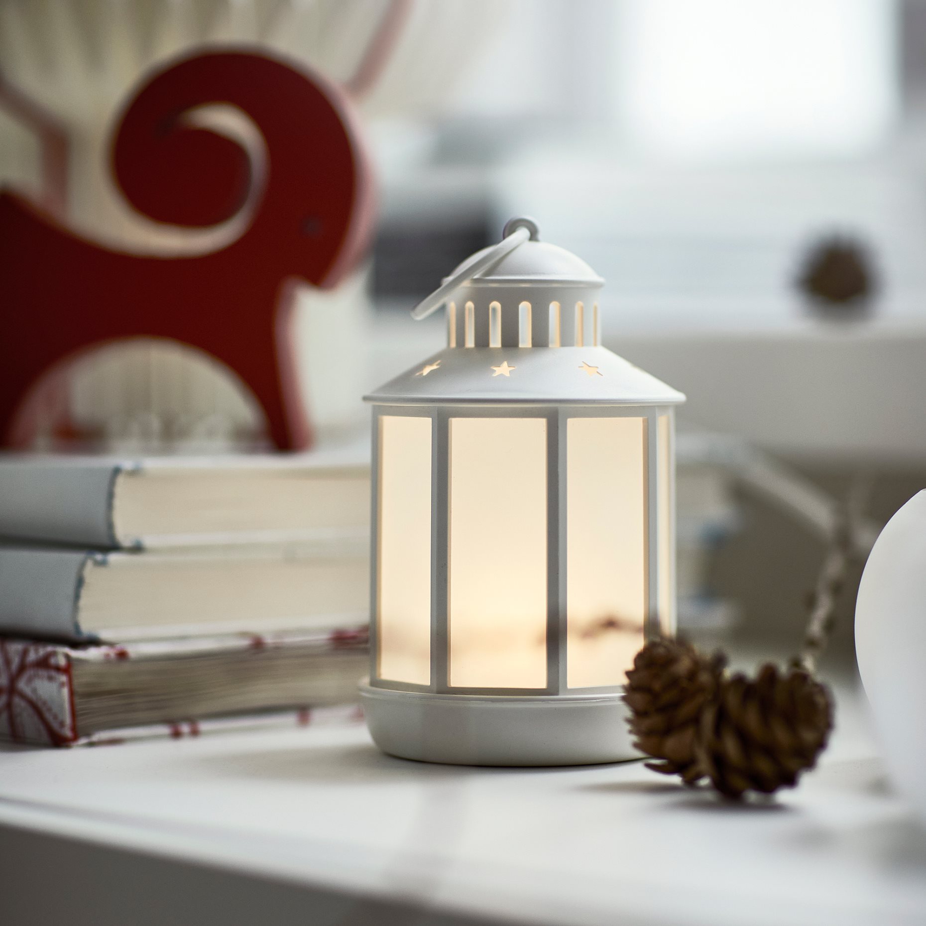 STRÅLA, lantern with bult in LED light source/battery-operated, 13 cm, 505.992.18