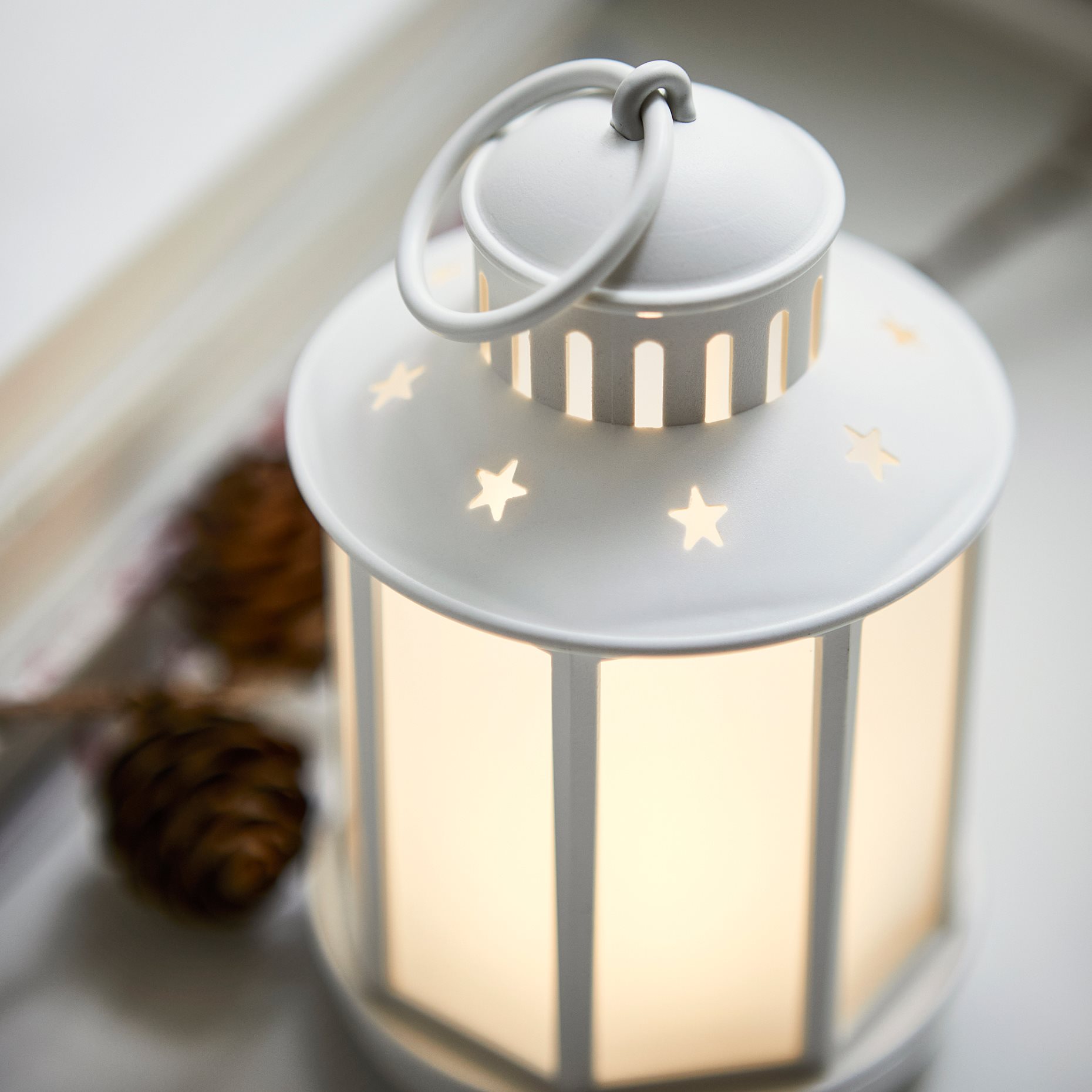 STRÅLA, lantern with bult in LED light source/battery-operated, 13 cm, 505.992.18