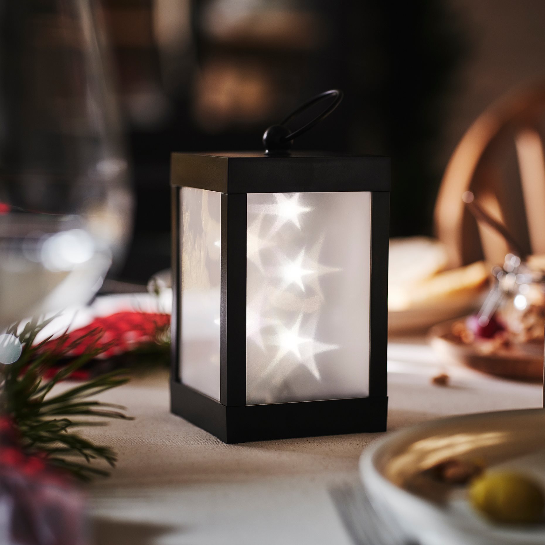 STRÅLA, table decoration with built-in LED light source/battery-operated/star, 16 cm, 506.334.77