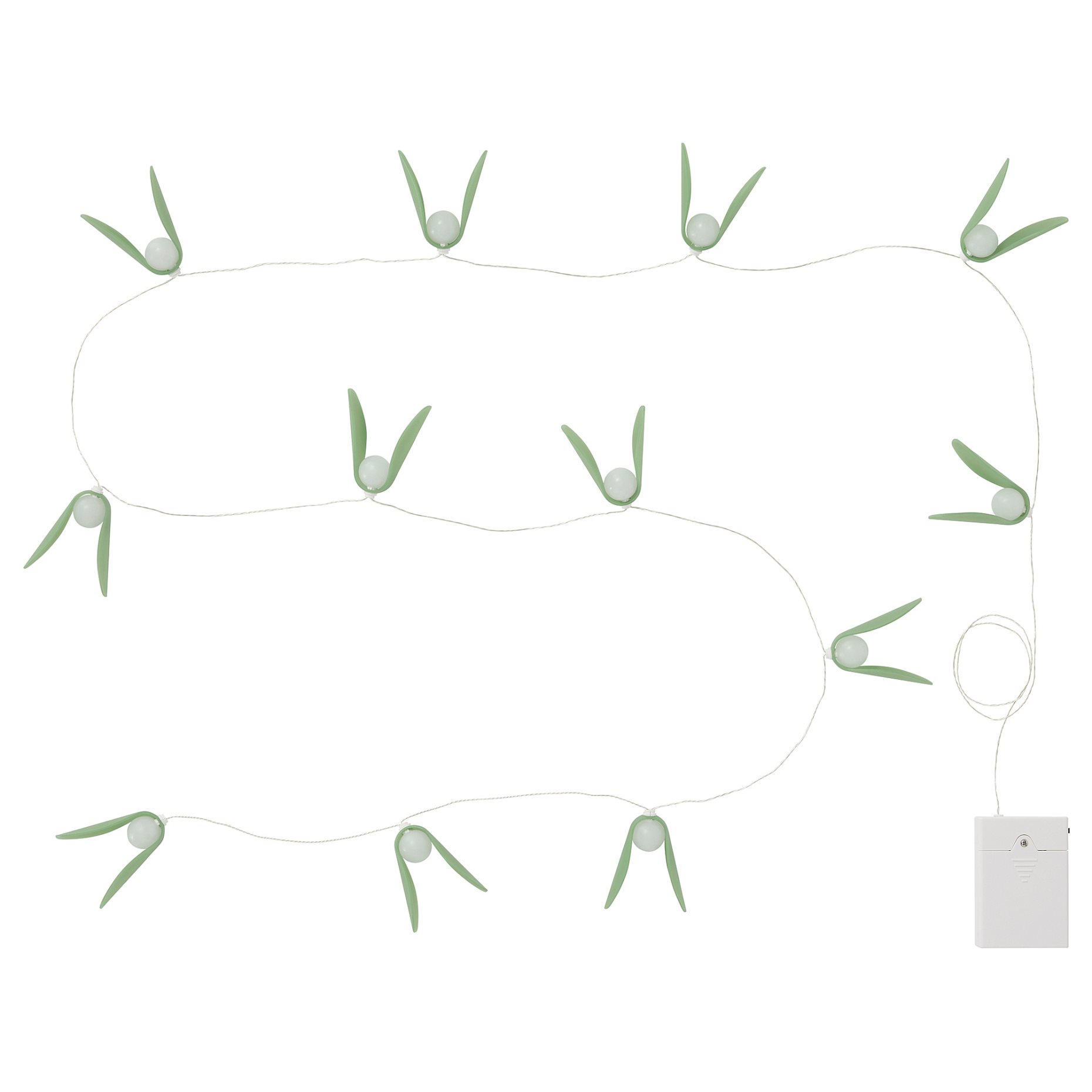 STRÅLA, lighting chain with built-in LED light source/battery-operated/mistletoe, 2.80 m, 506.334.96