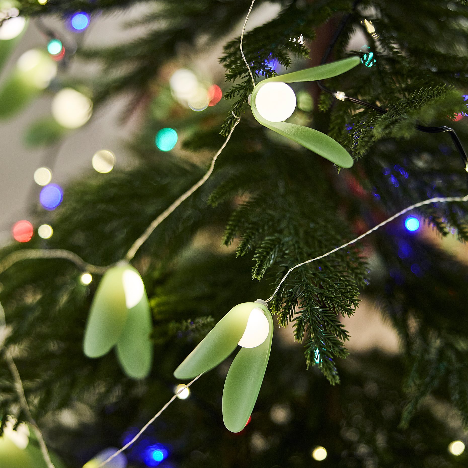 STRÅLA, lighting chain with built-in LED light source/battery-operated/mistletoe, 2.80 m, 506.334.96