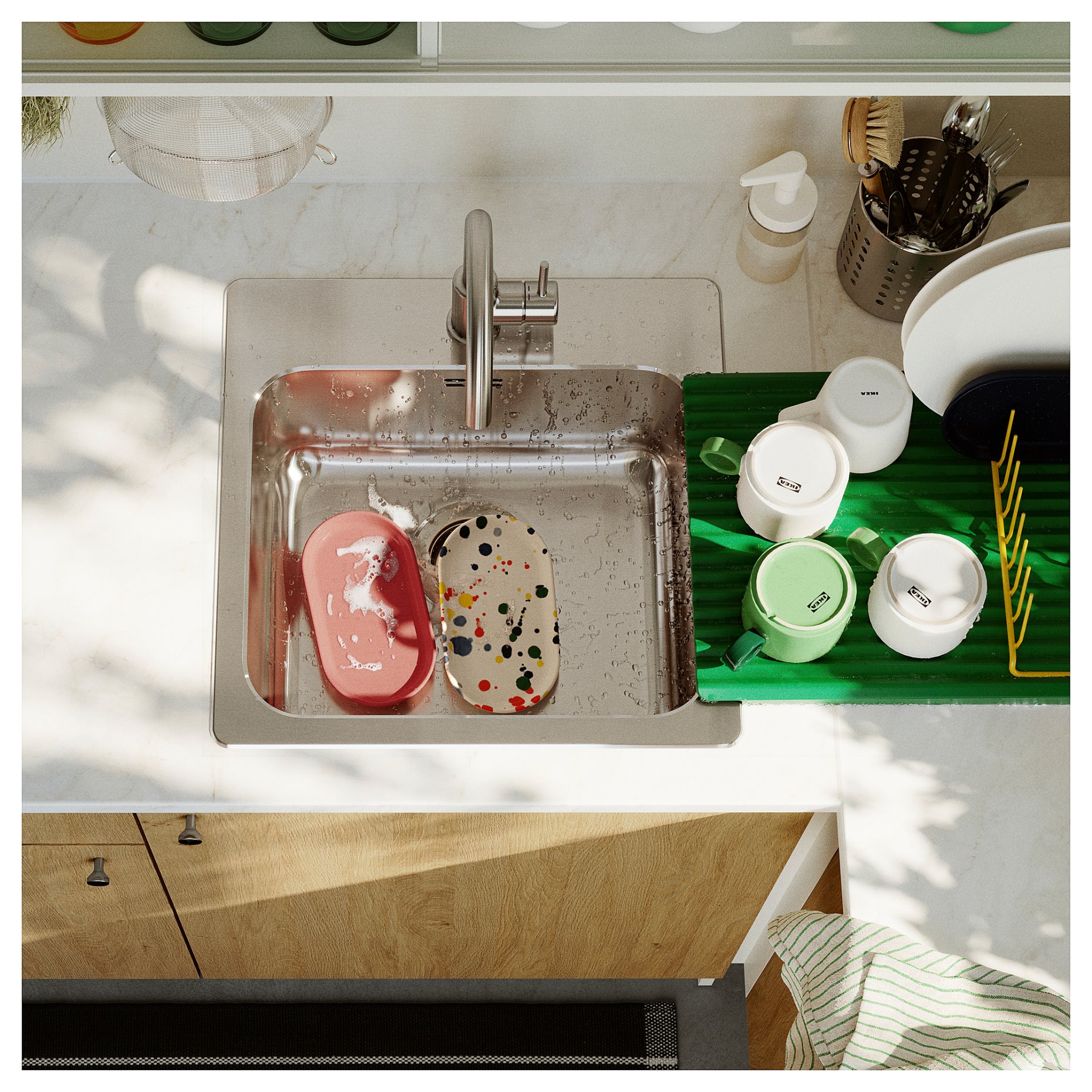 LÅNGUDDEN, inset sink 1 bowl, 46x46 cm, 591.573.91