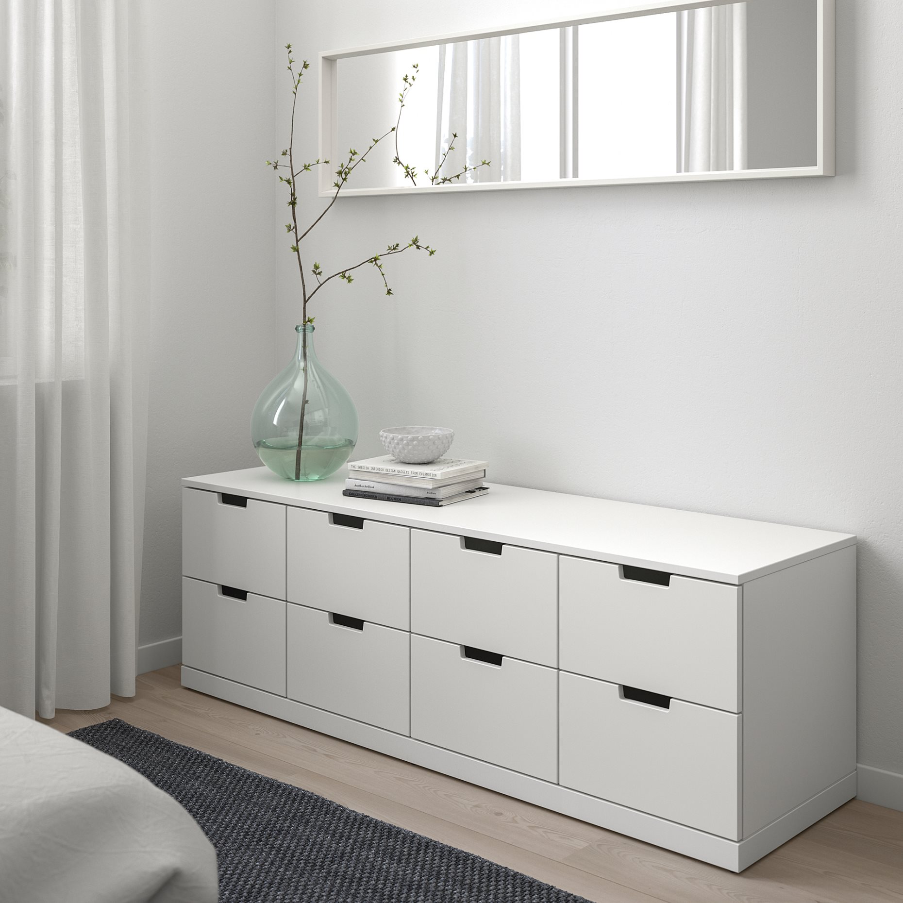 NORDLI, συρταριέρα με 8 συρτάρια, 160X54 cm, 592.395.04