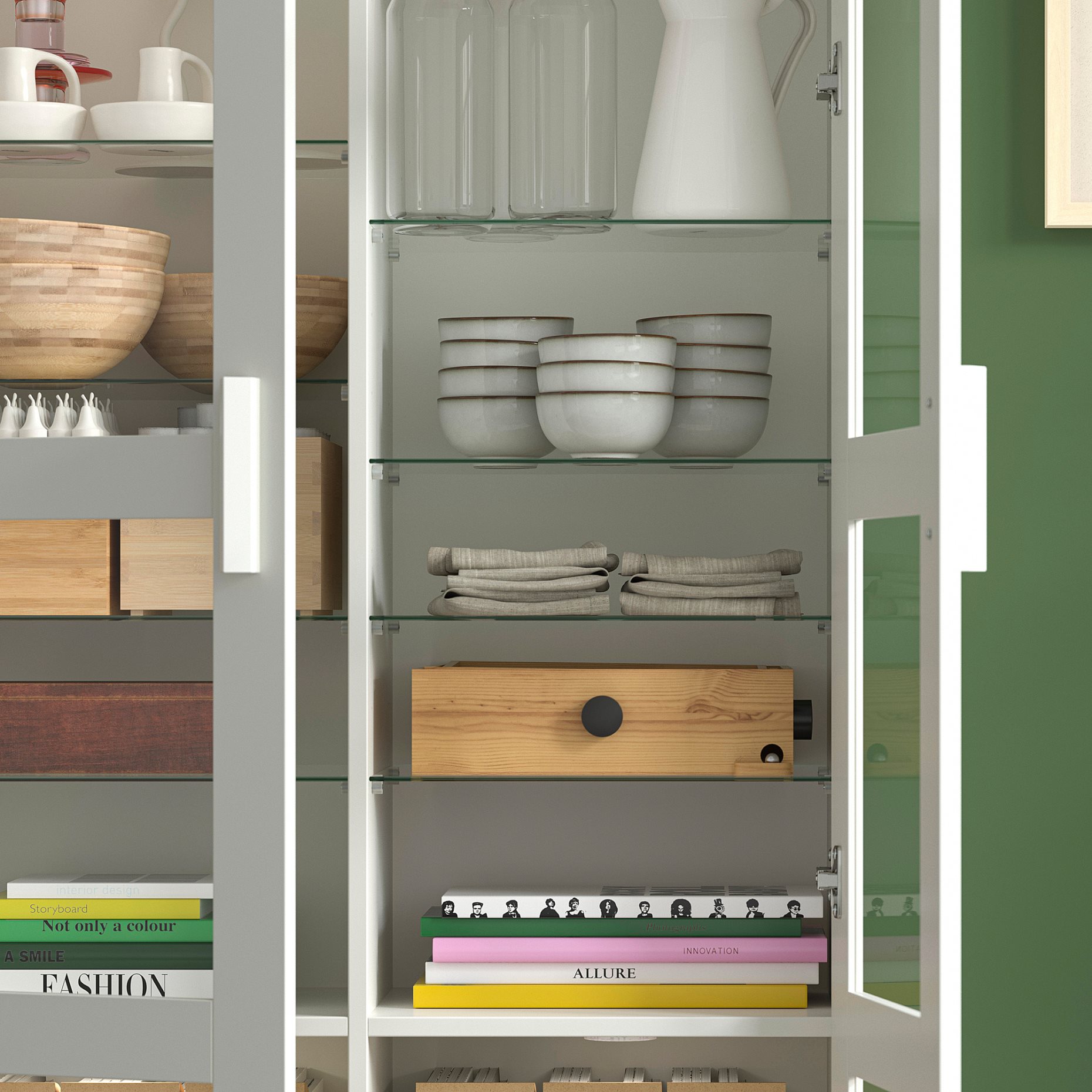 BRIMNES, σύνθεση αποθήκευσης TV/γυάλινες πόρτες, 592.782.32