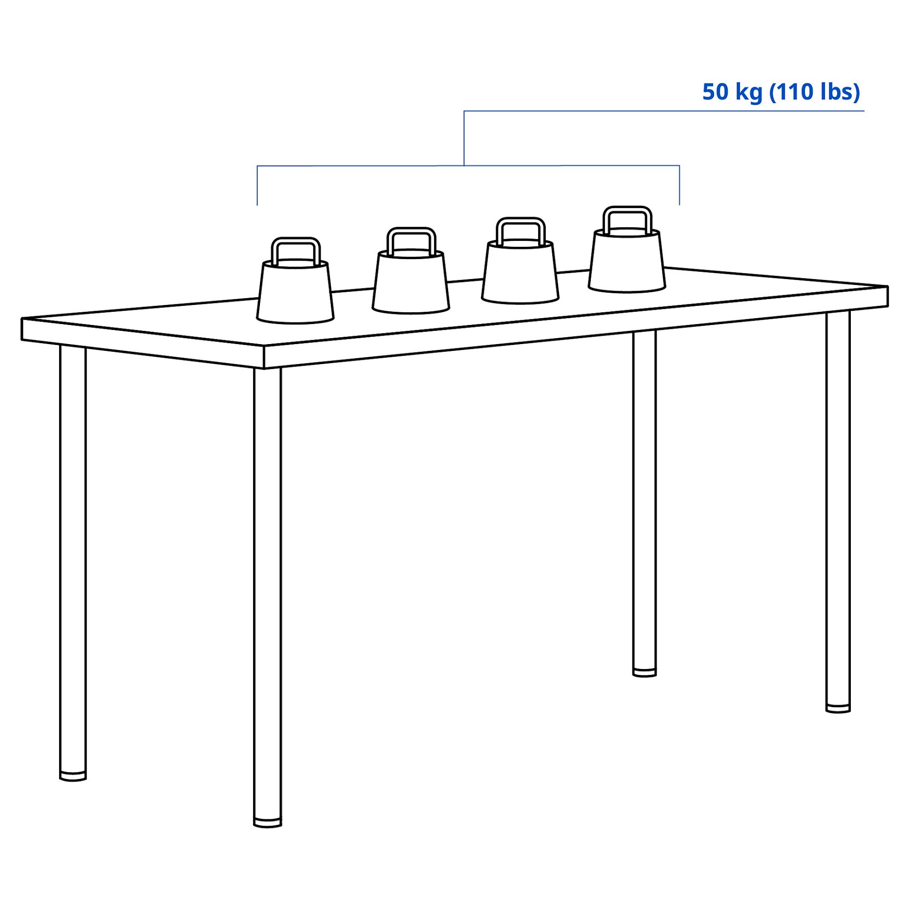 LAGKAPTEN/ADILS, γραφείο, 140x60 cm, 594.172.52
