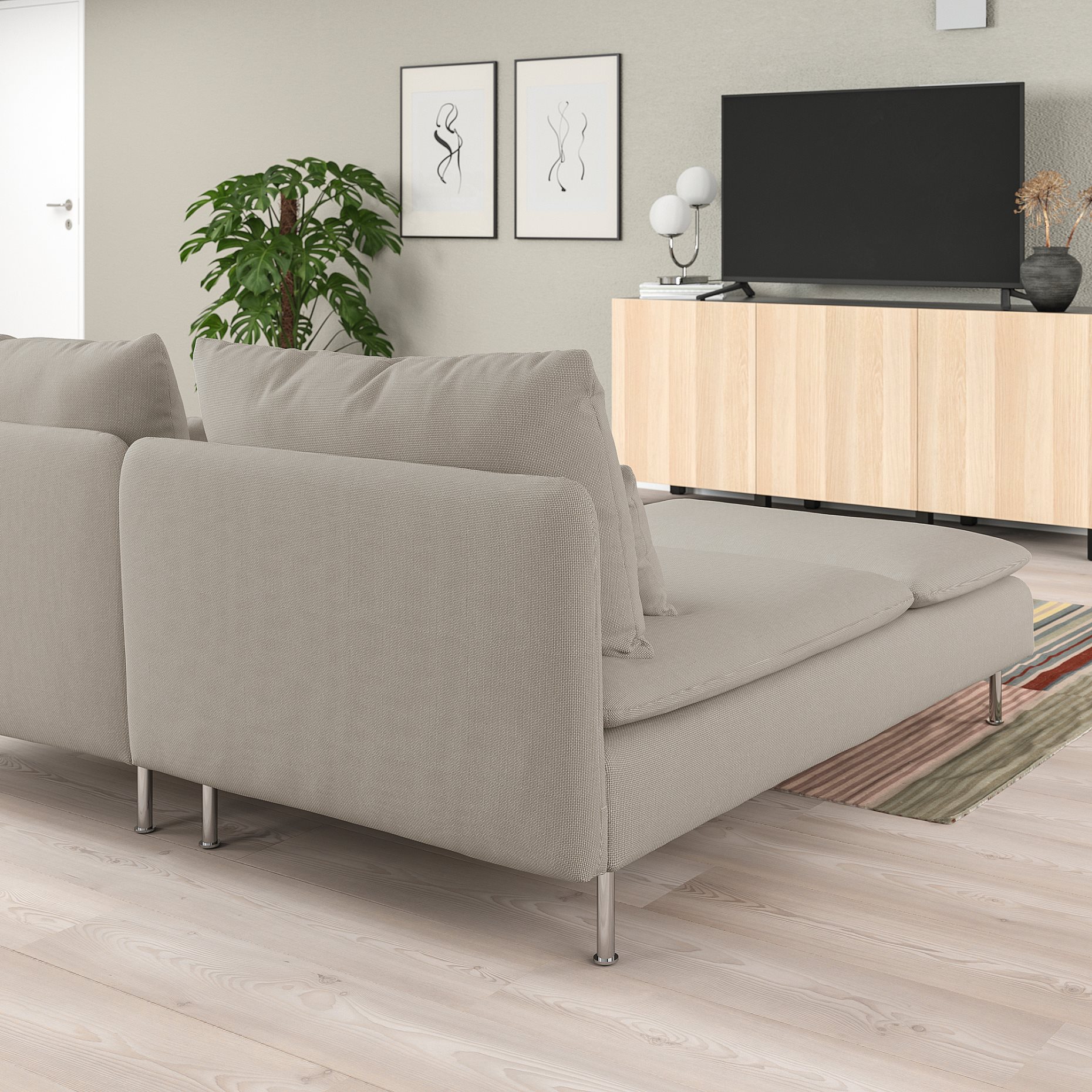 SÖDERHAMN, 4-seat sofa with chaise longue and open end, 594.497.00