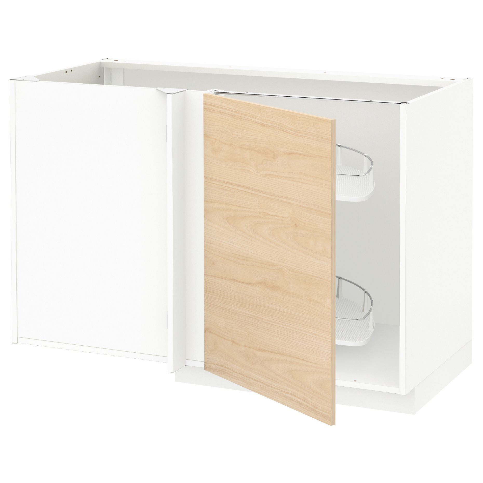 METOD, corner base cabinet with pull-out fitting, 128x68 cm, 594.561.87