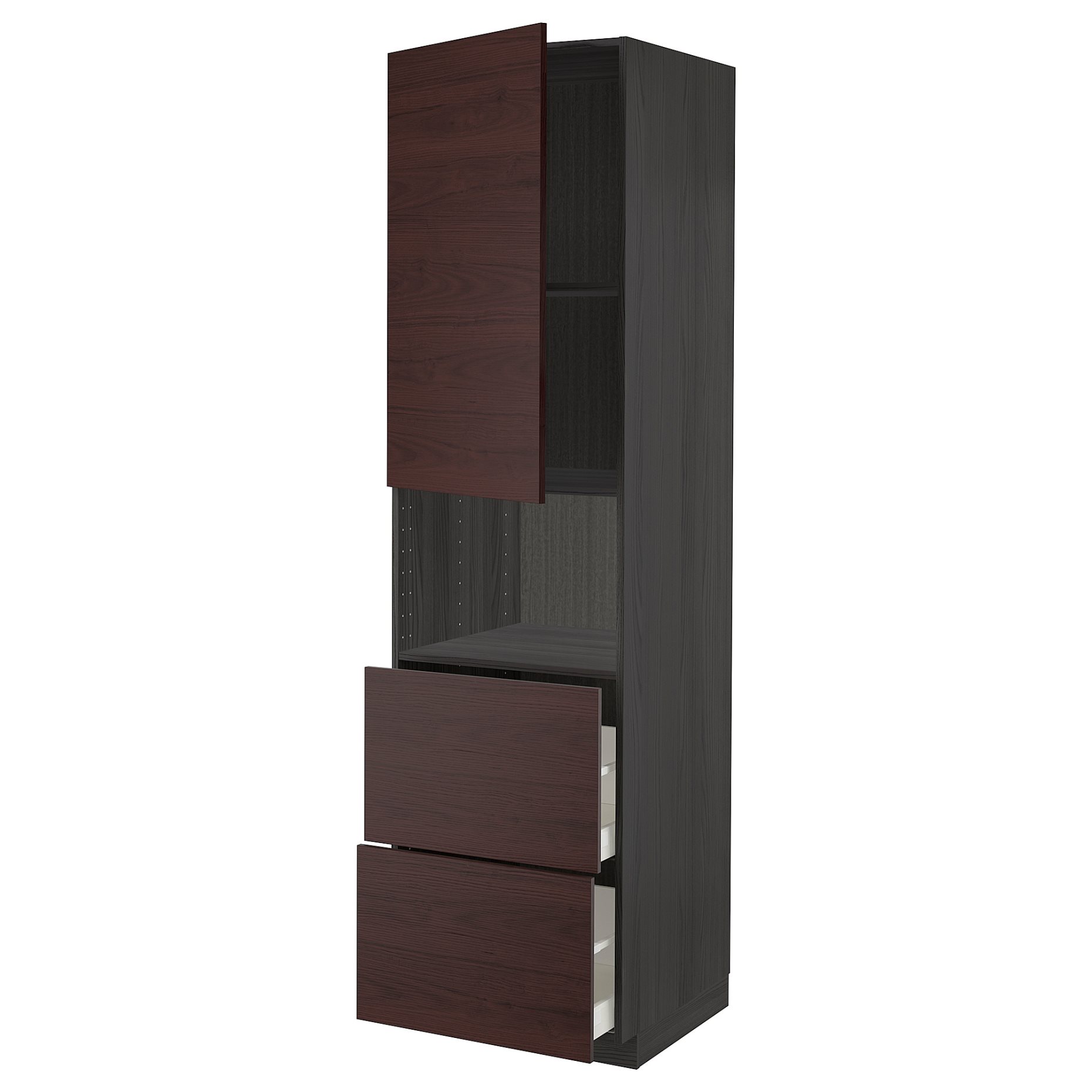 METOD/MAXIMERA, ψηλό ντουλάπι για φούρνο μικρoκυμάτων με πόρτα/2 συρτάρια, 60x60x220 cm, 594.593.17