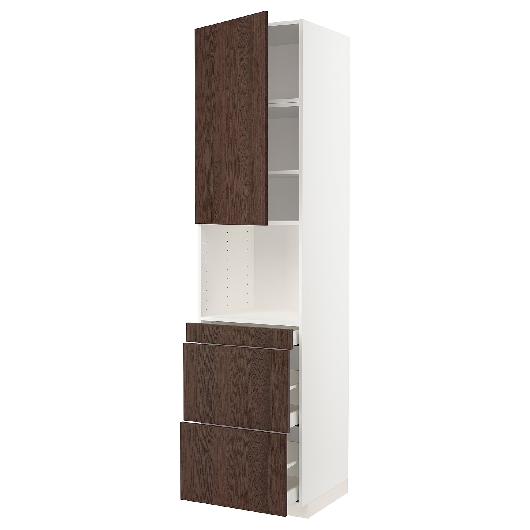 METOD, high cabinet for microwave combi with door/3 drawers, 60x60x240 cm, 594.598.45