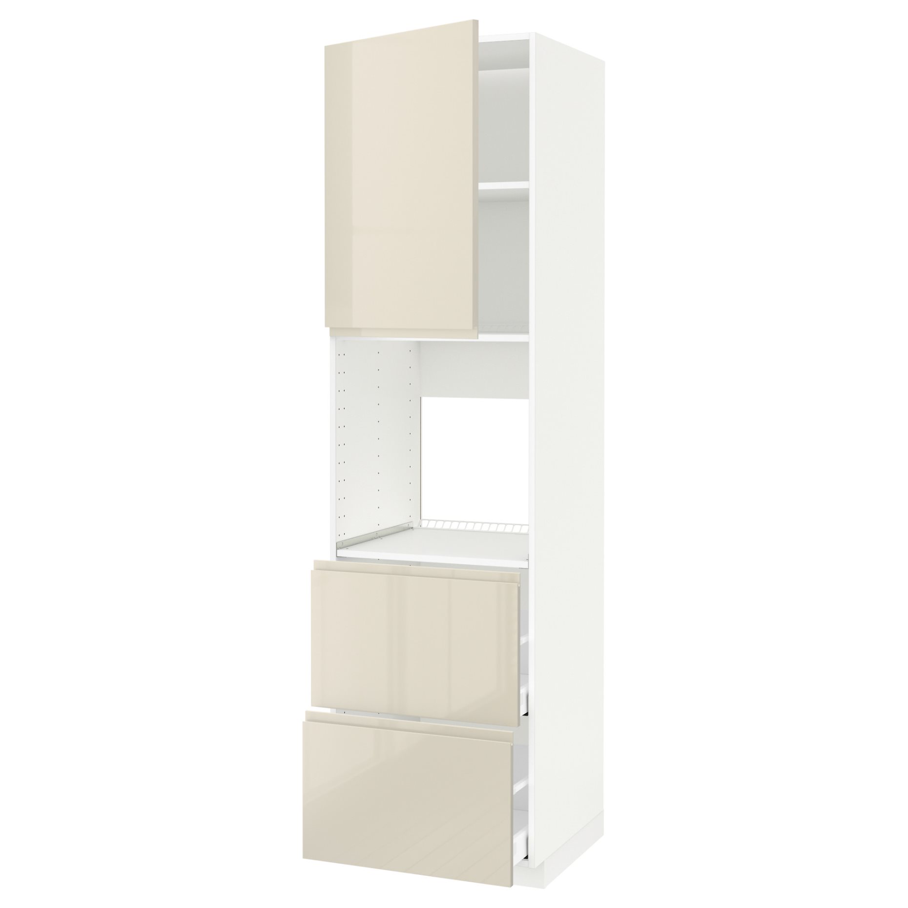 METOD, high cabinet for oven with door/2 fronts/2 high drawers, 60x60x220 cm, 594.623.53