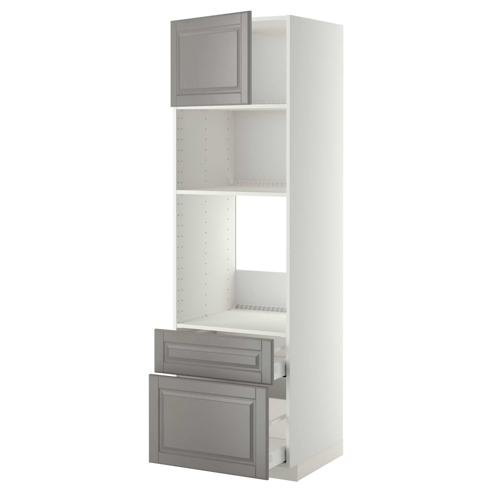 METOD, high cabinet for oven/microwave with door/2 drawers, 60x60x200 cm, 594.663.70