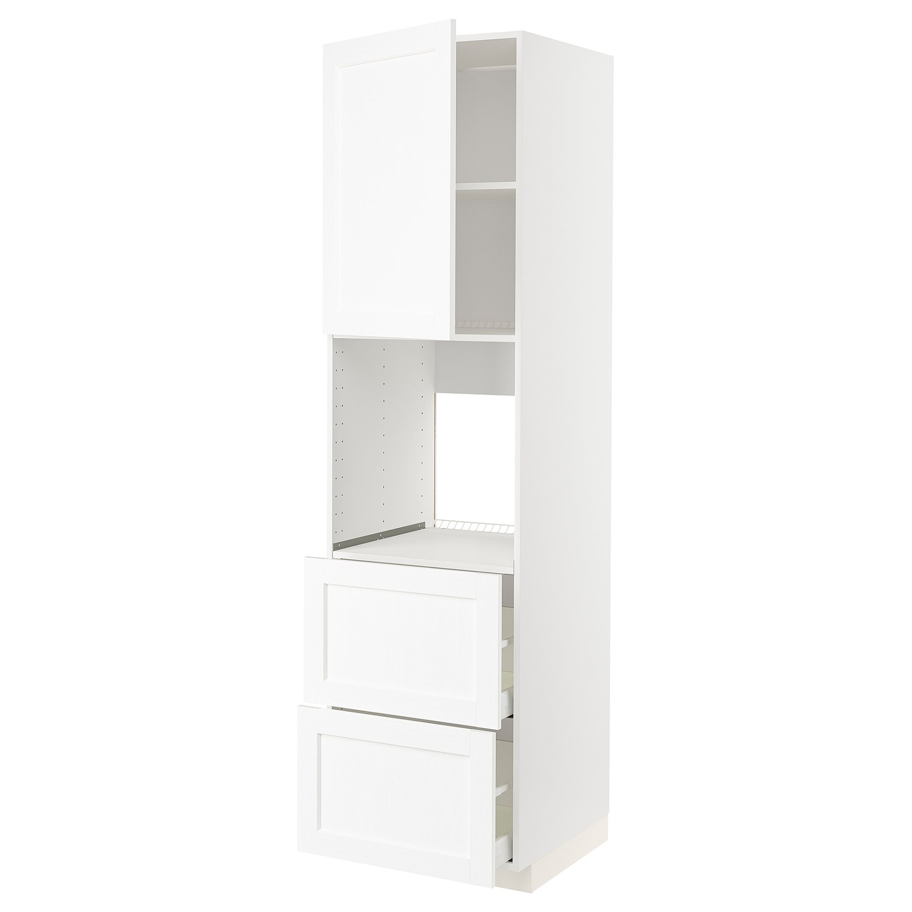 METOD, high cabinet for oven with door/2 fronts/2 high drawers, 60x60x220 cm, 594.733.42