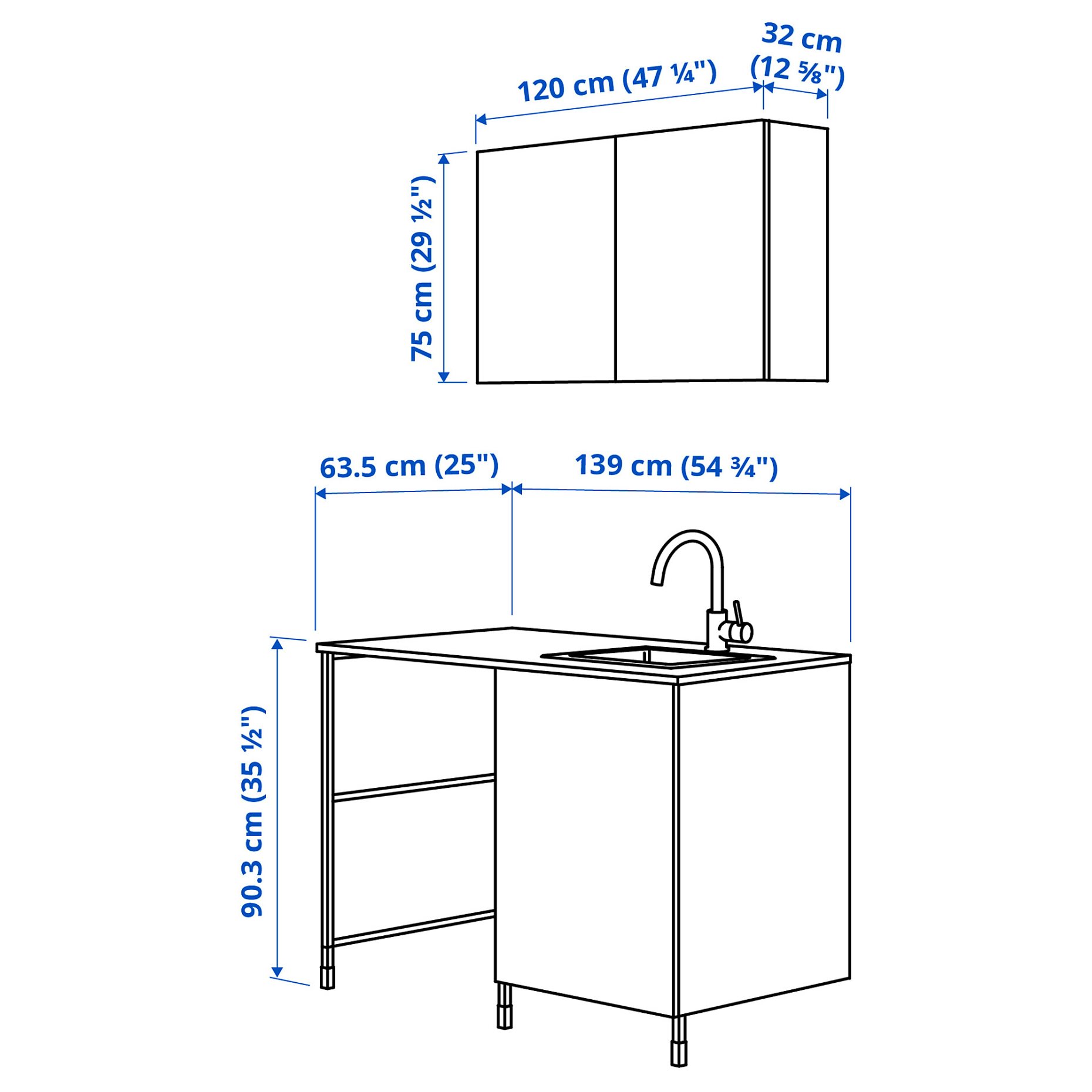 ENHET, laundry, 121.5x63.5x87.5 cm, 594.772.60