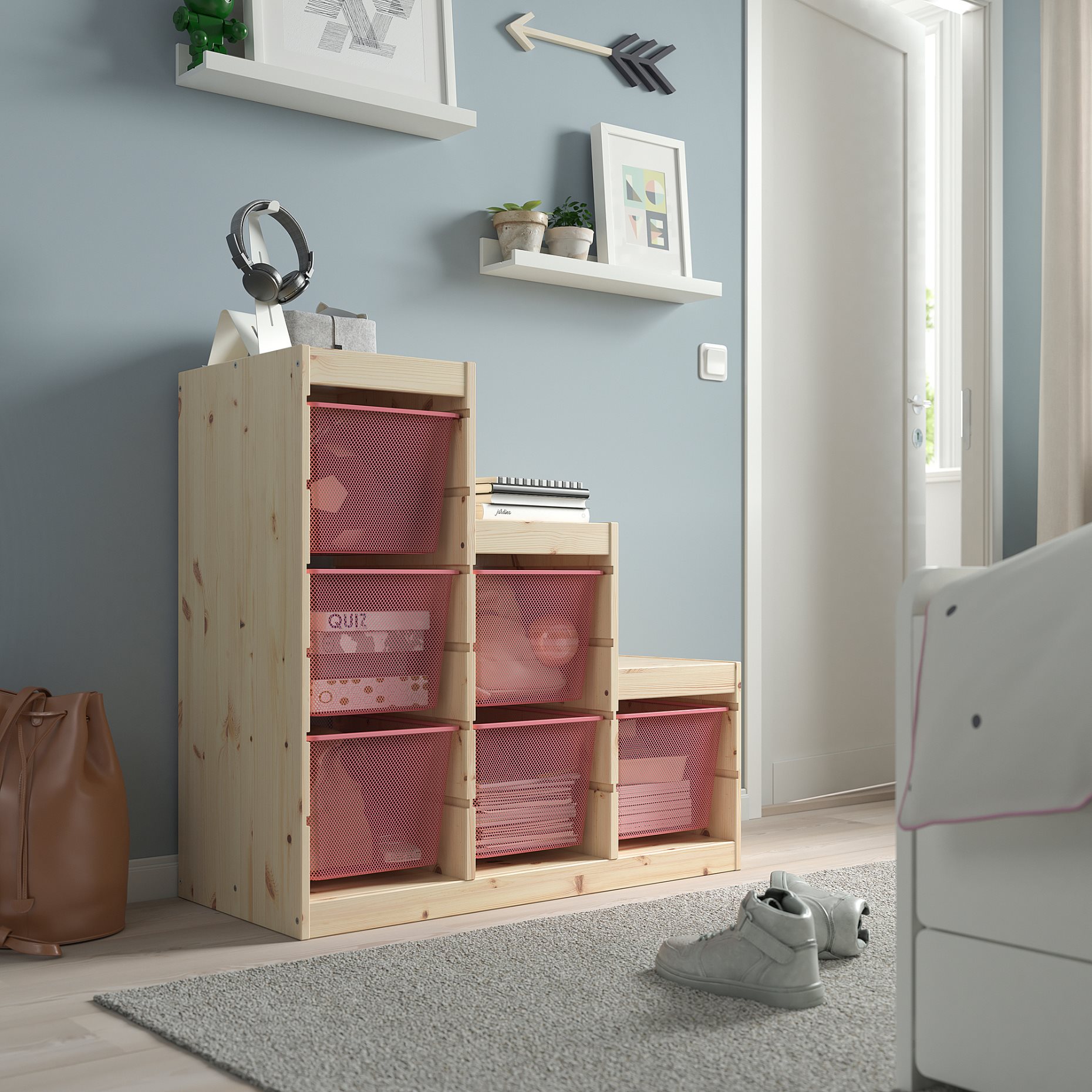 TROFAST, storage combination with boxes, 94x44x91 cm, 594.779.10