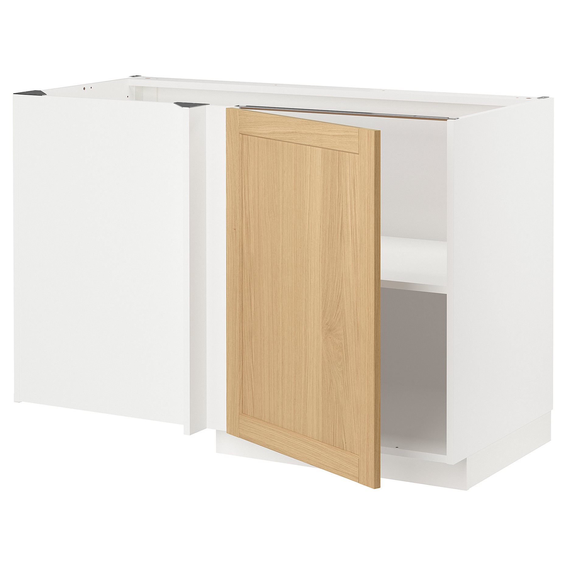 METOD, corner base cabinet with shelf, 128x68 cm, 595.093.17