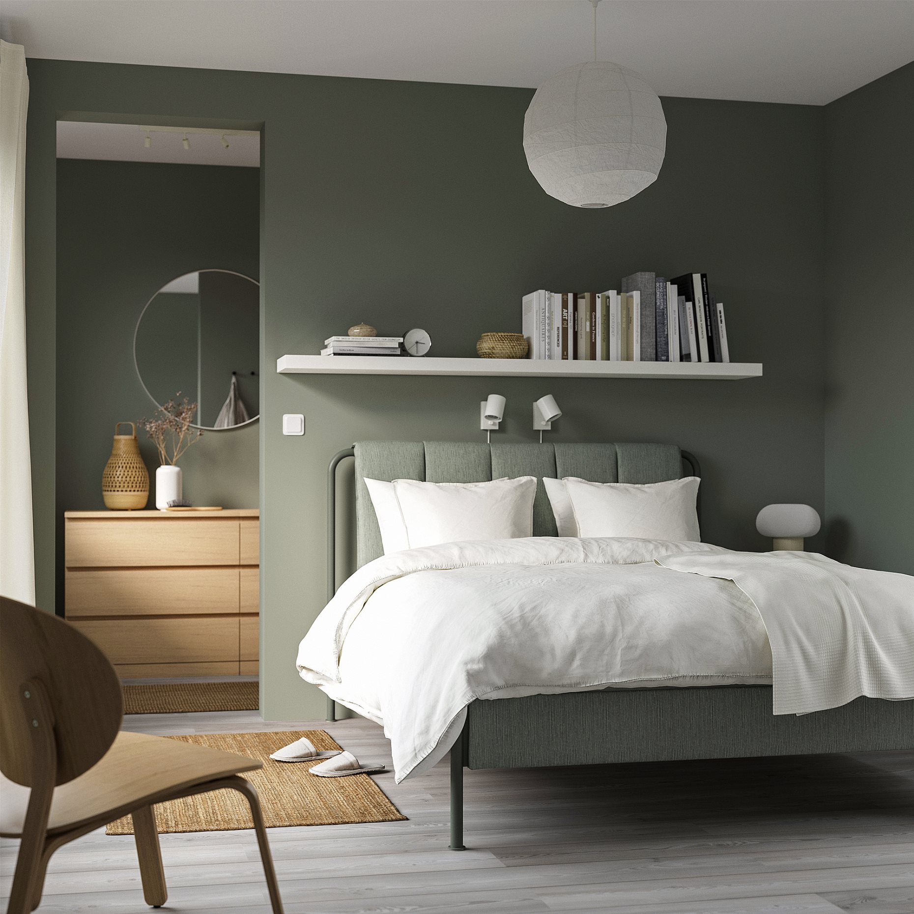 TÄLLÅSEN, upholstered bed frame, 140x200 cm, 595.147.81