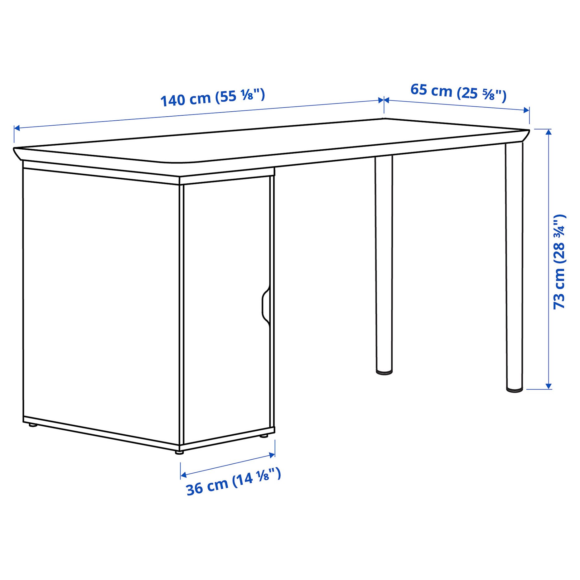 ANFALLARE/ALEX, desk, 140x65 cm, 595.216.68