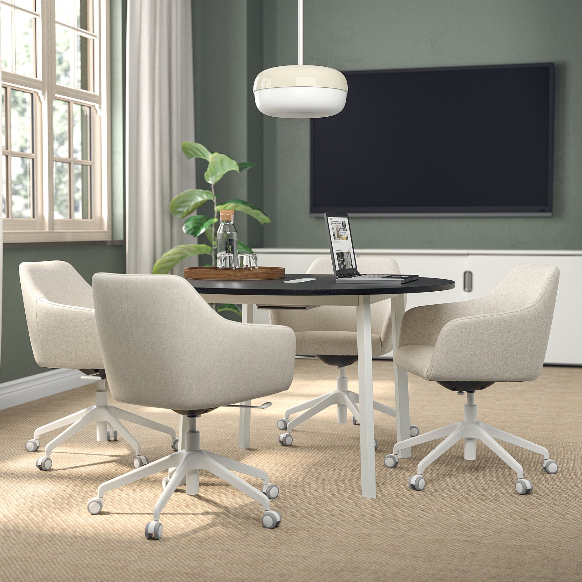 MITTZON, conference table/round, 120x75 cm, 595.304.46