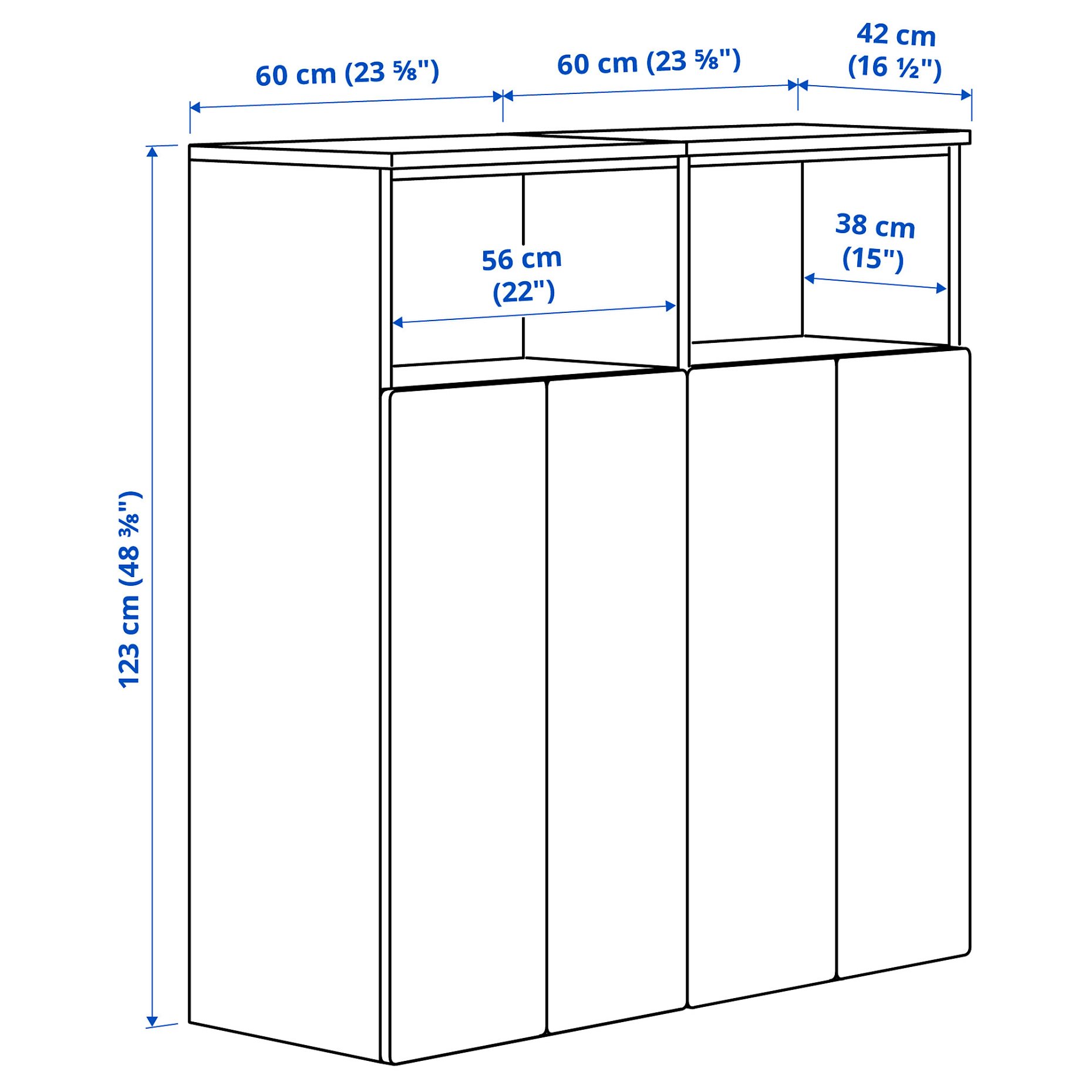 SMASTAD/PLATSA, storage combination with 6 shelves, 120x42x123 cm, 595.496.29