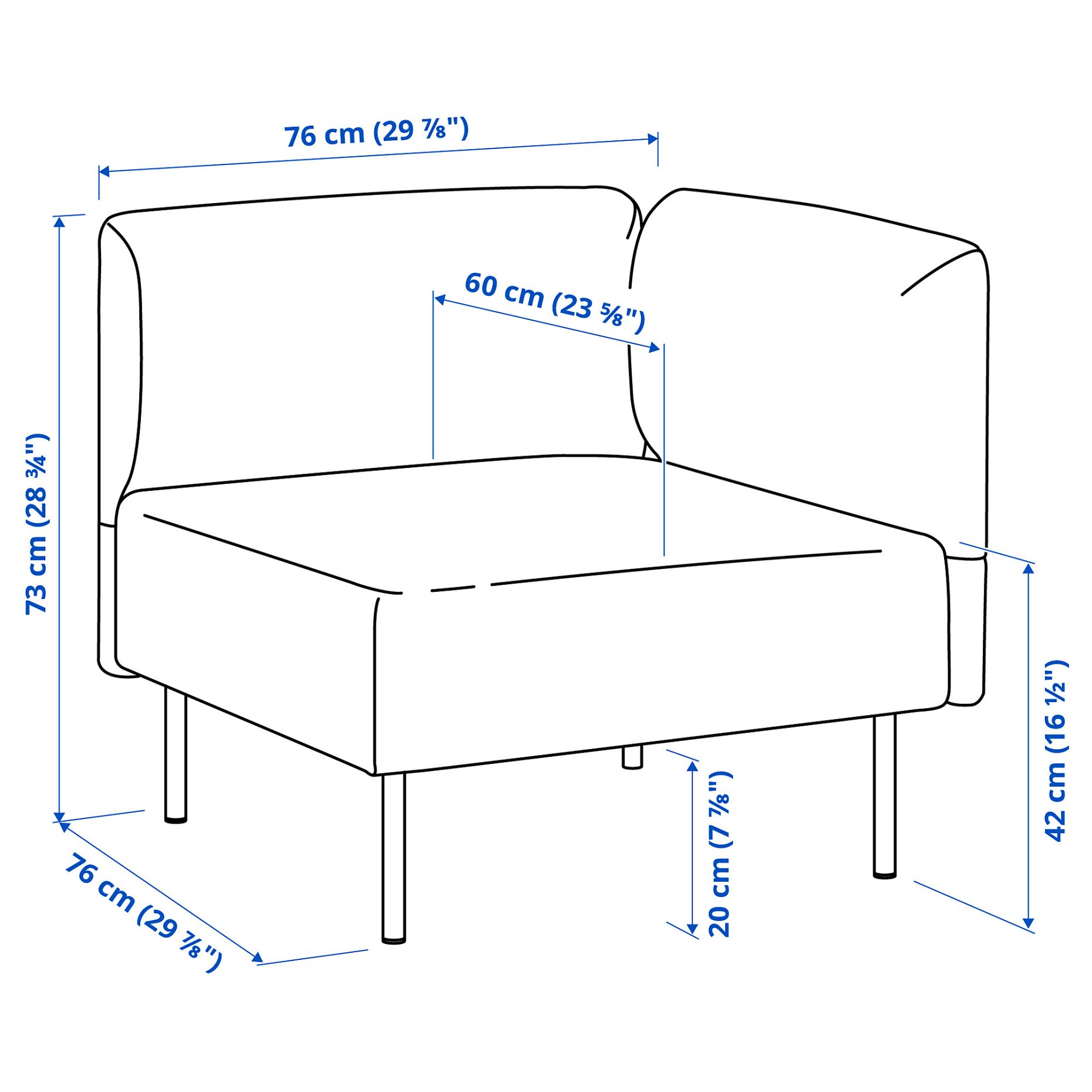 LILLEHEM, 5-seat modular sofa with side table, 595.534.66