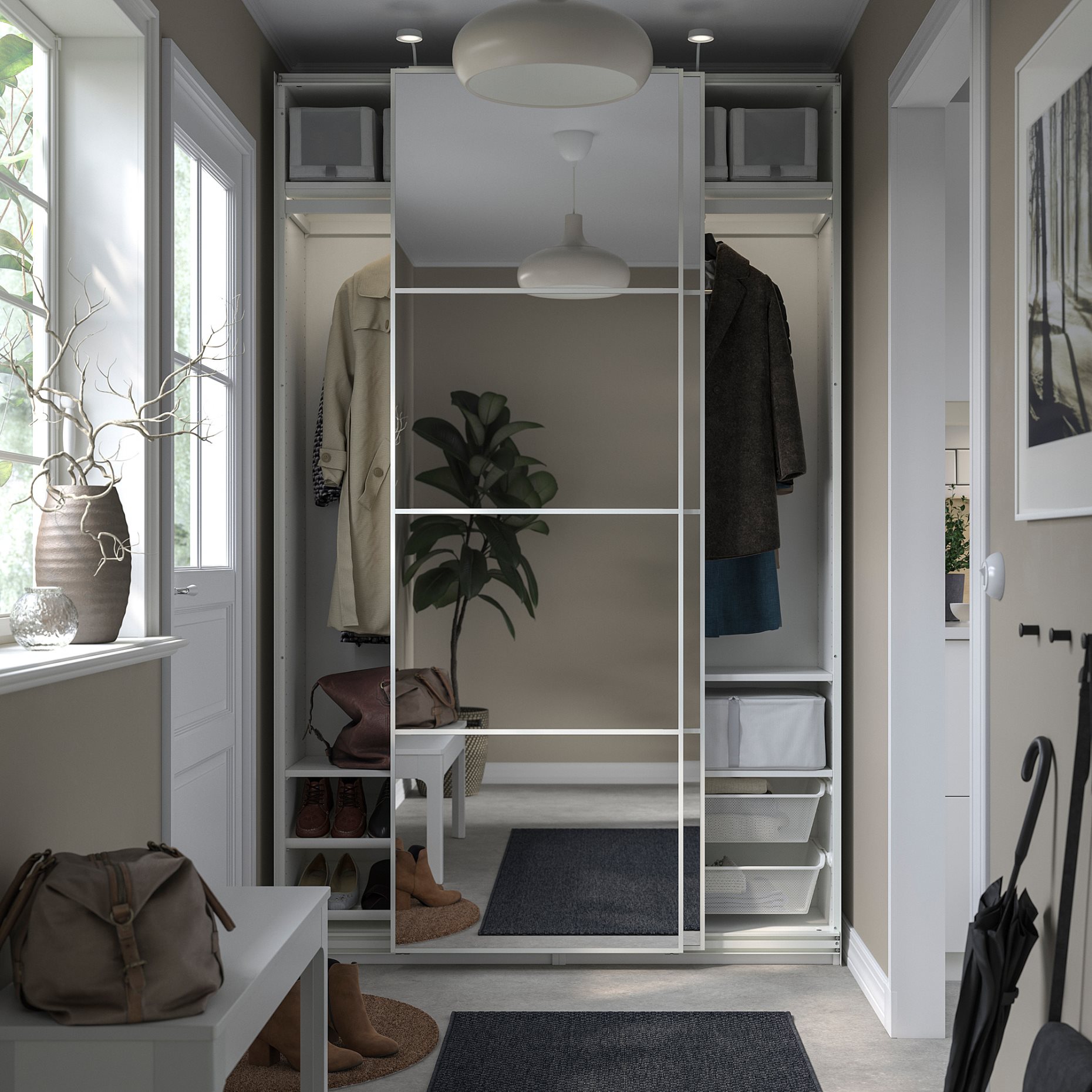 PAX/AULI, wardrobe combination, 150x43x236 cm, 595.613.29