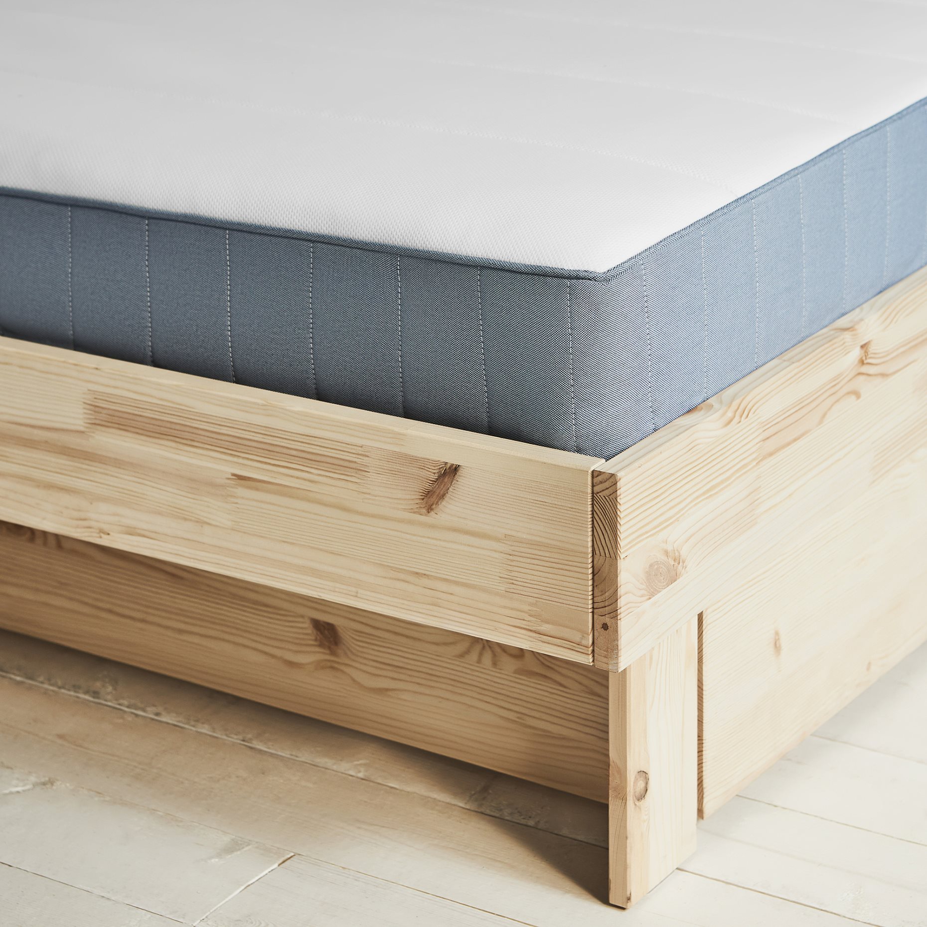 GLAMBERGET, bed frame with storage and mattress, 120x200 cm, 595.684.77