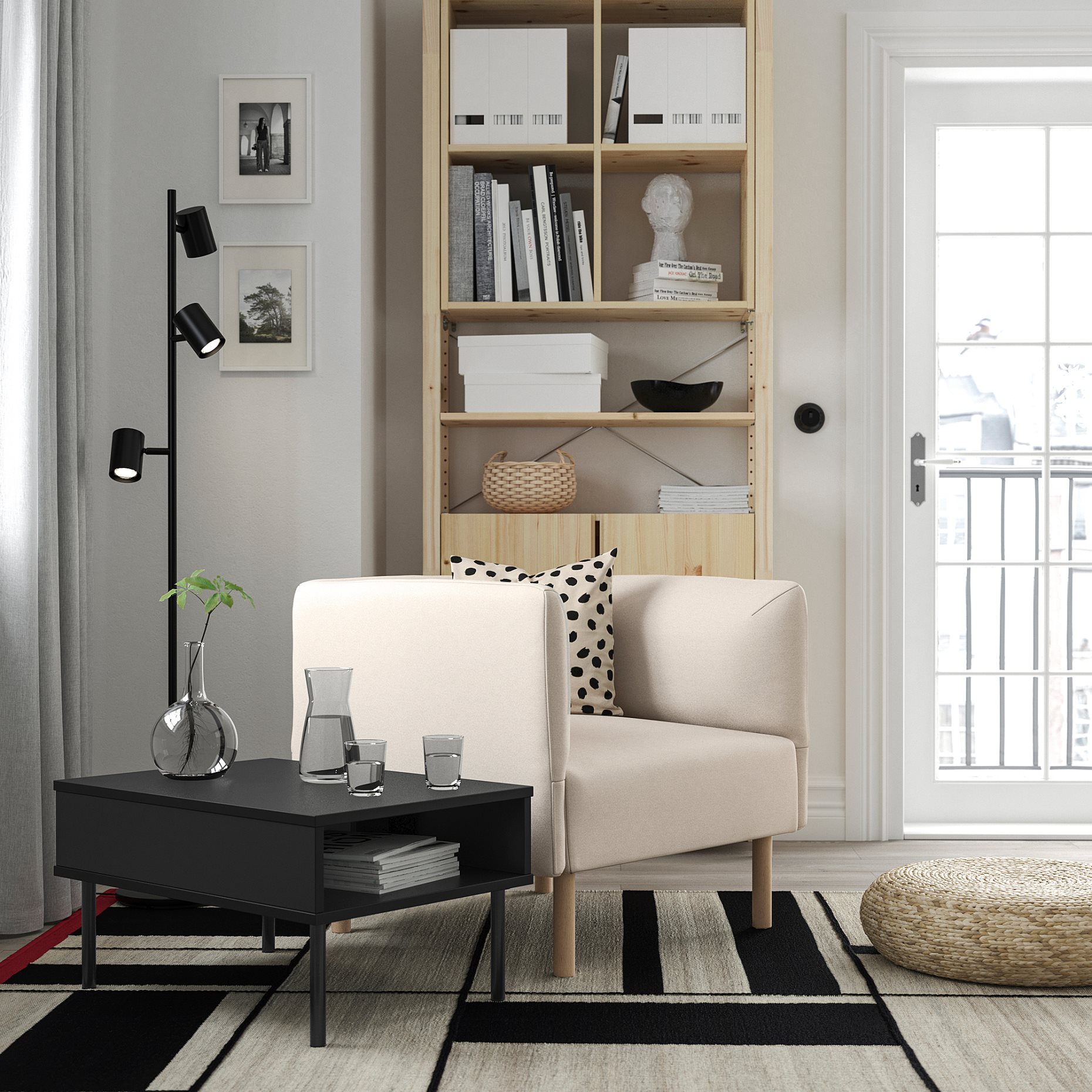 LILLEHEM, armchair with side table, 595.697.40