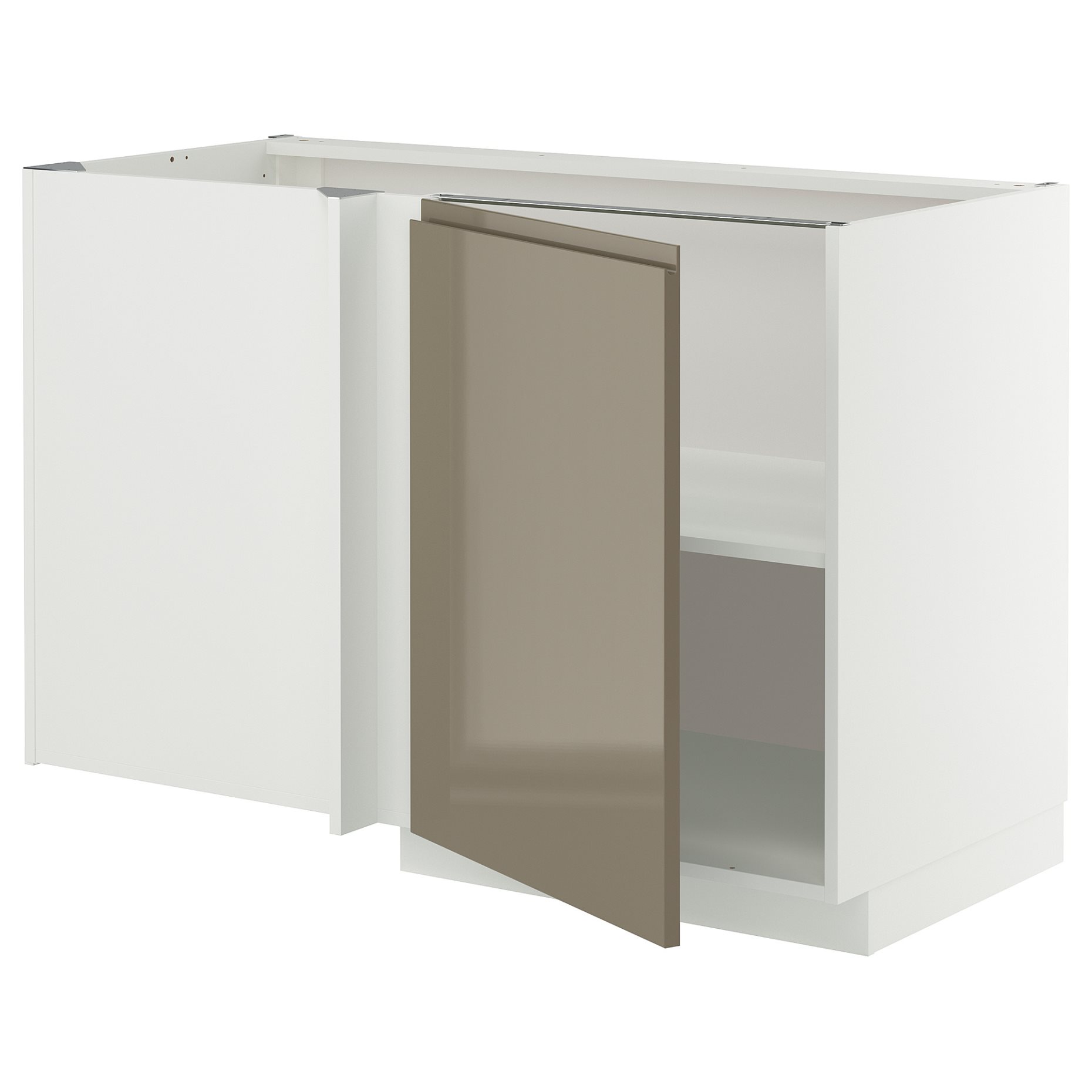 METOD, corner base cabinet with shelf, 128x68 cm, 595.767.31