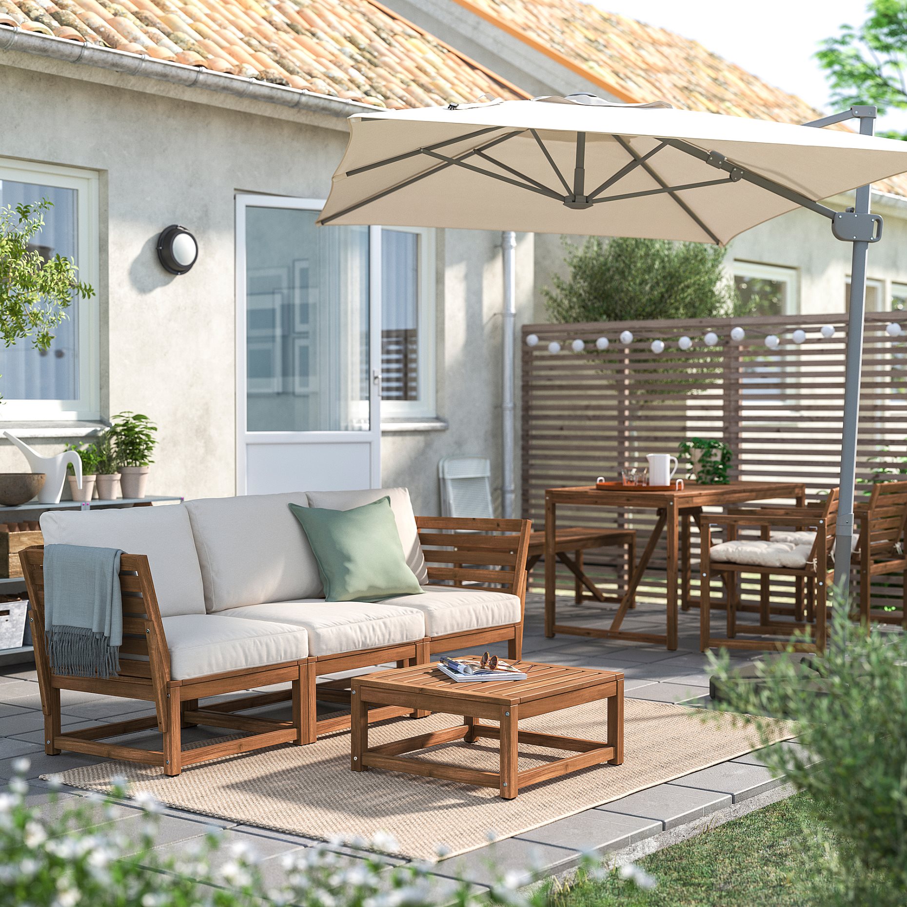 3-seat modular sofa with armrests, outdoor, 595.783.63